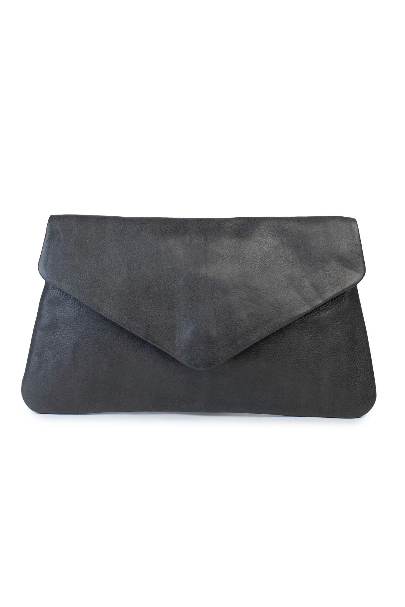Riley Charcoal Leather Clutch - Image 4