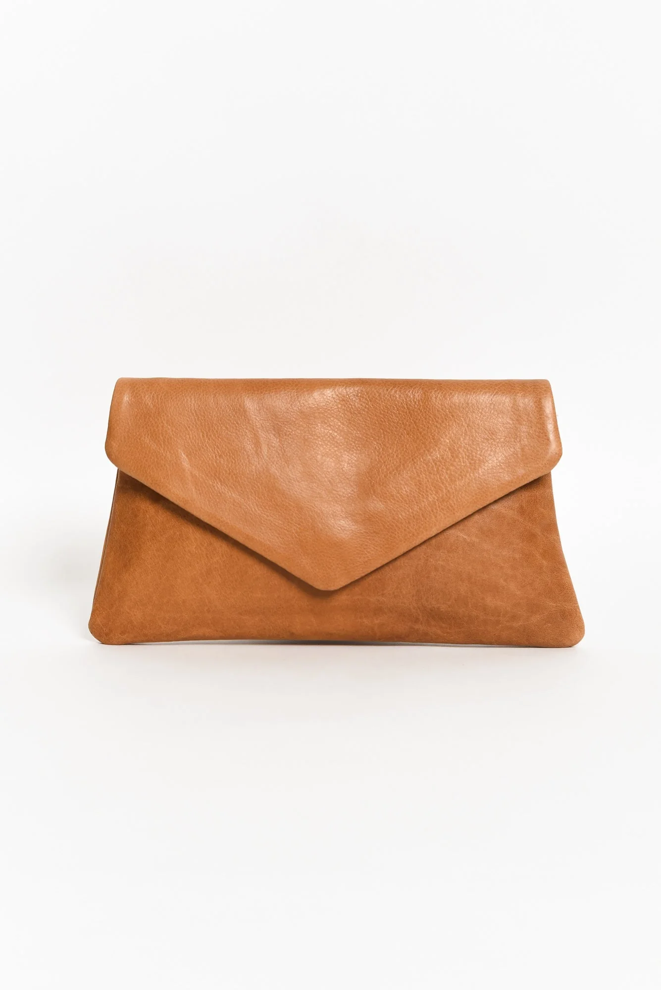 Riley Tan Leather Clutch - Image 2