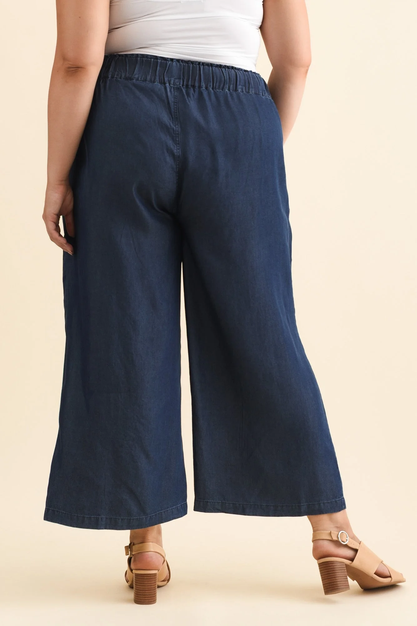 Rio Dark Blue Lyocell Relaxed Pants - Image 10