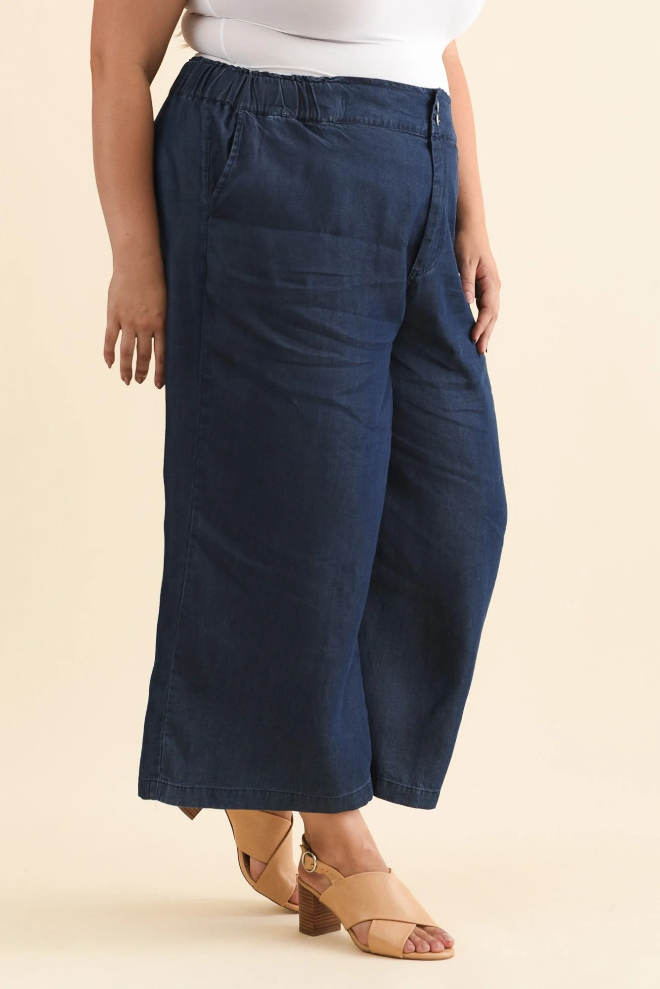 Rio Dark Blue Lyocell Relaxed Pants - Image 11