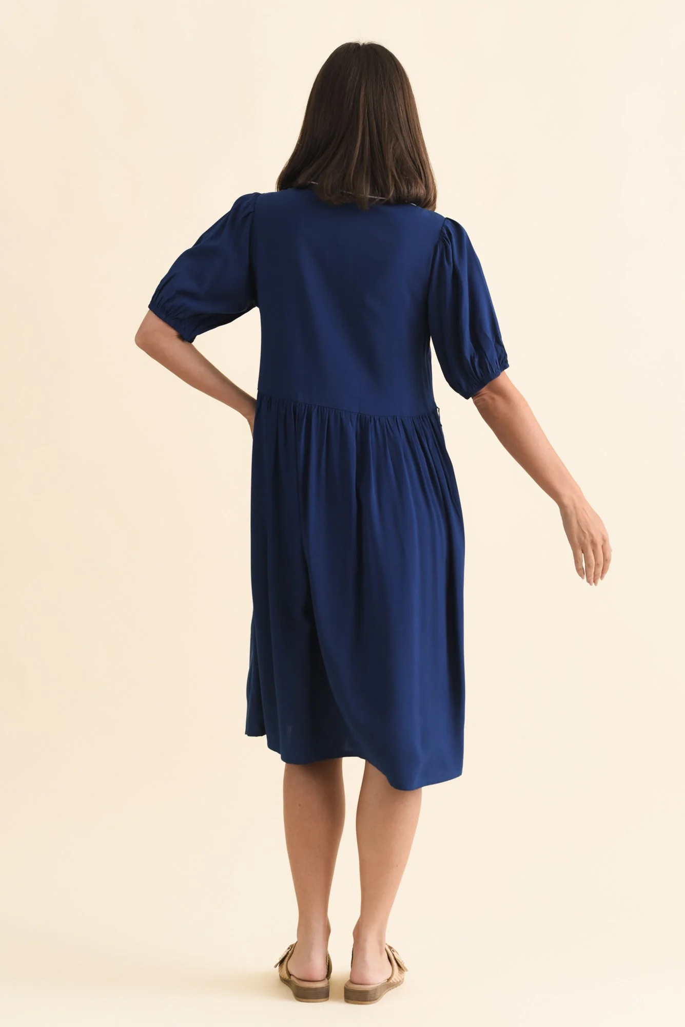 Rio Reef Navy Contrast Shirt Dress - Image 4