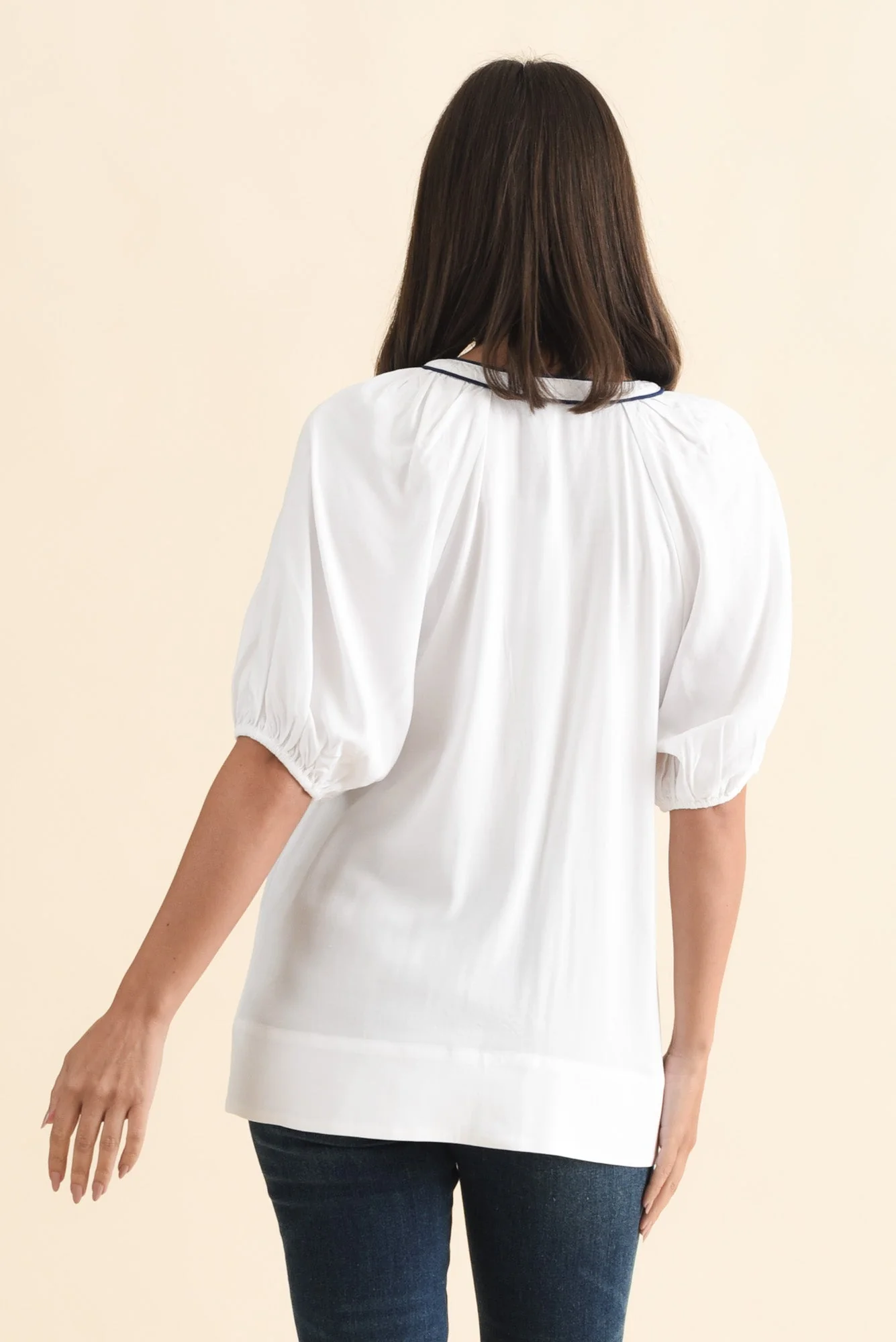 Rio Reef White Contrast Button Blouse - Image 4