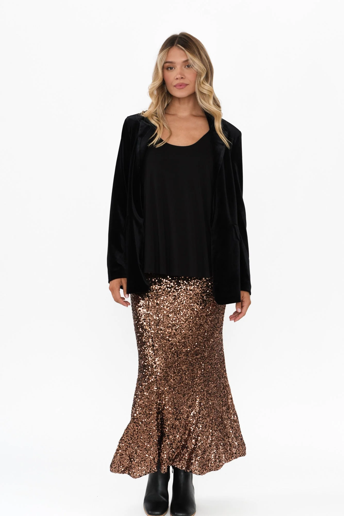 Ritz Bronze Sequin Skirt - Image 3