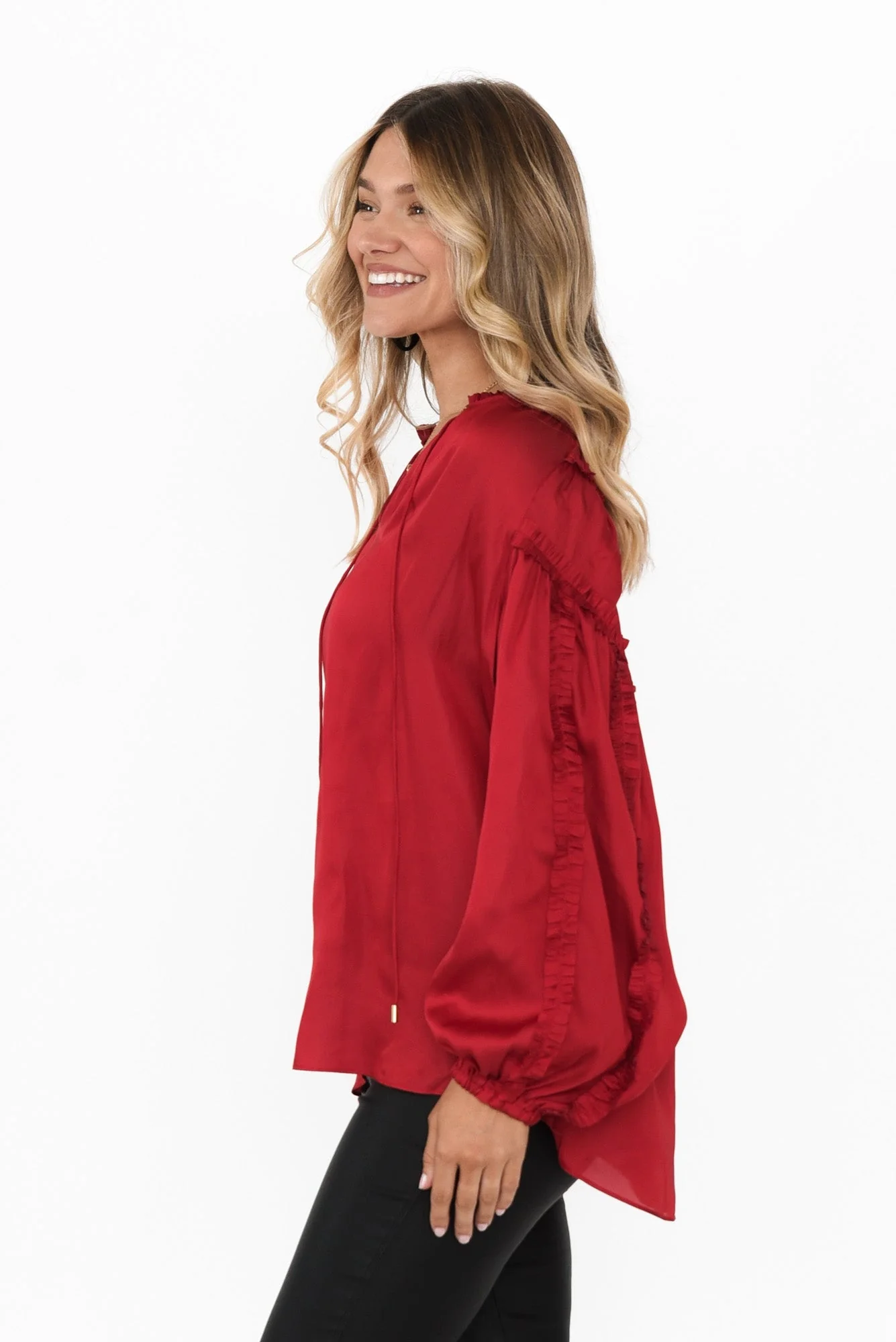 Ritz Cherry V Neck Blouse - Image 3