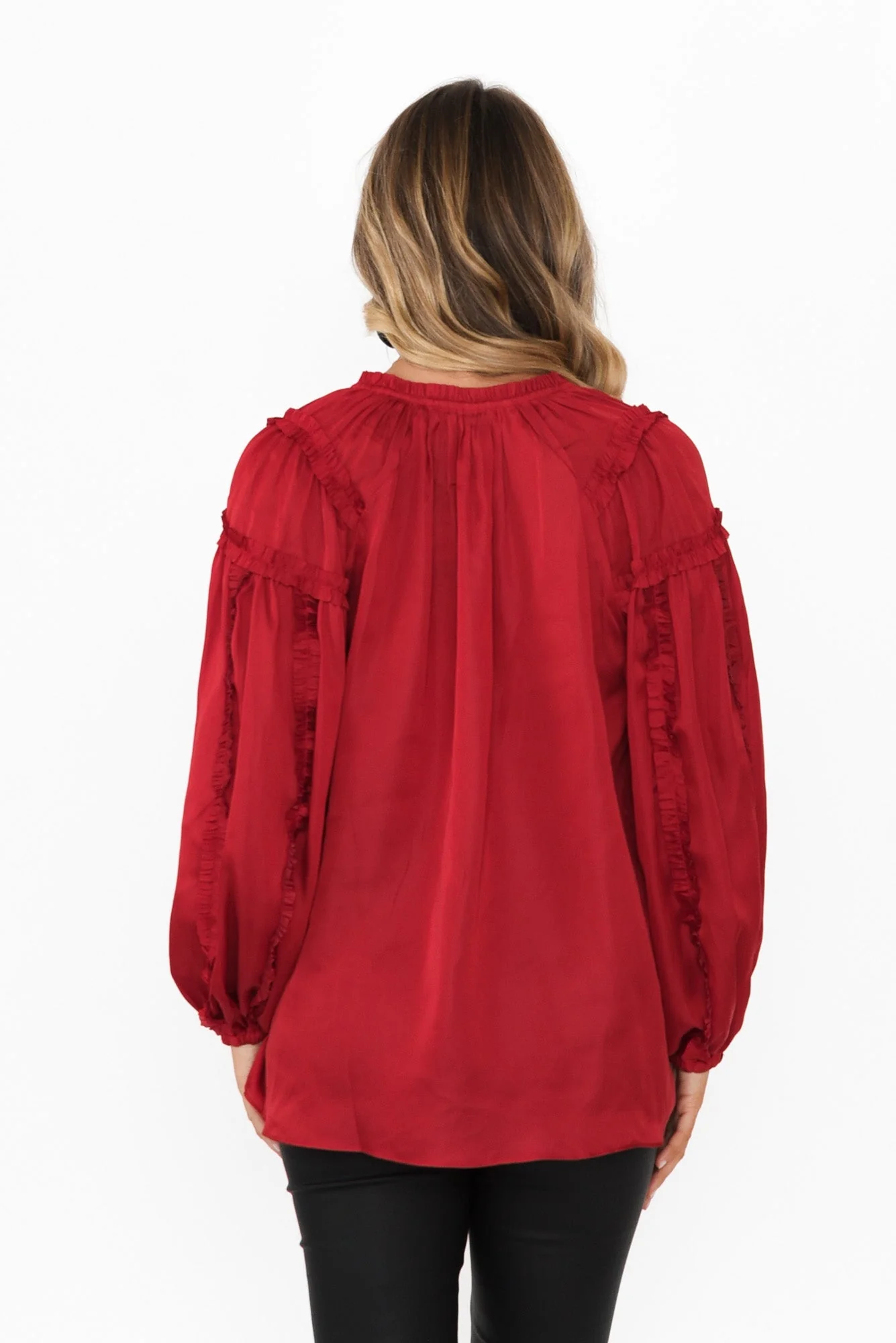 Ritz Cherry V Neck Blouse - Image 4