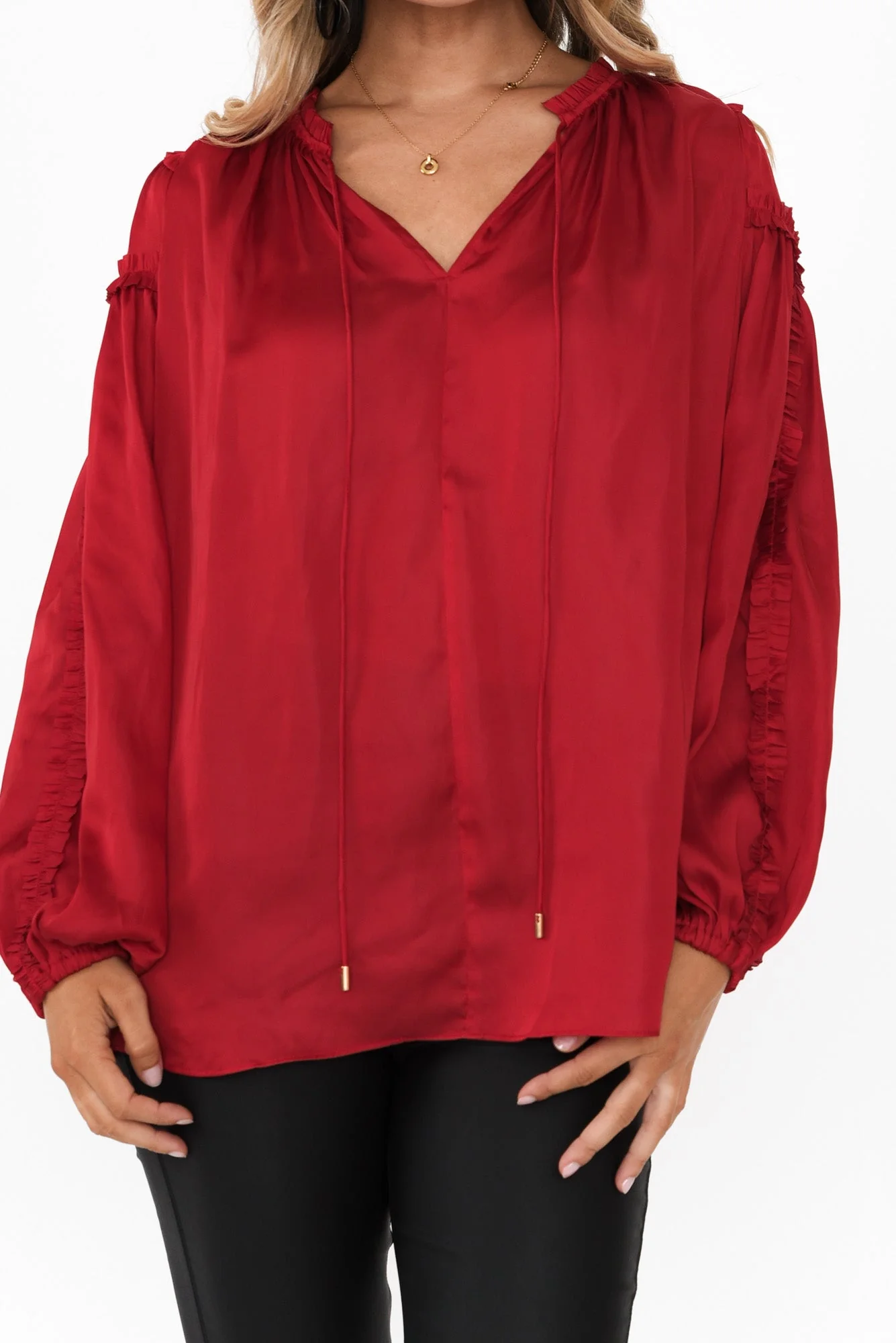 Ritz Cherry V Neck Blouse - Image 5