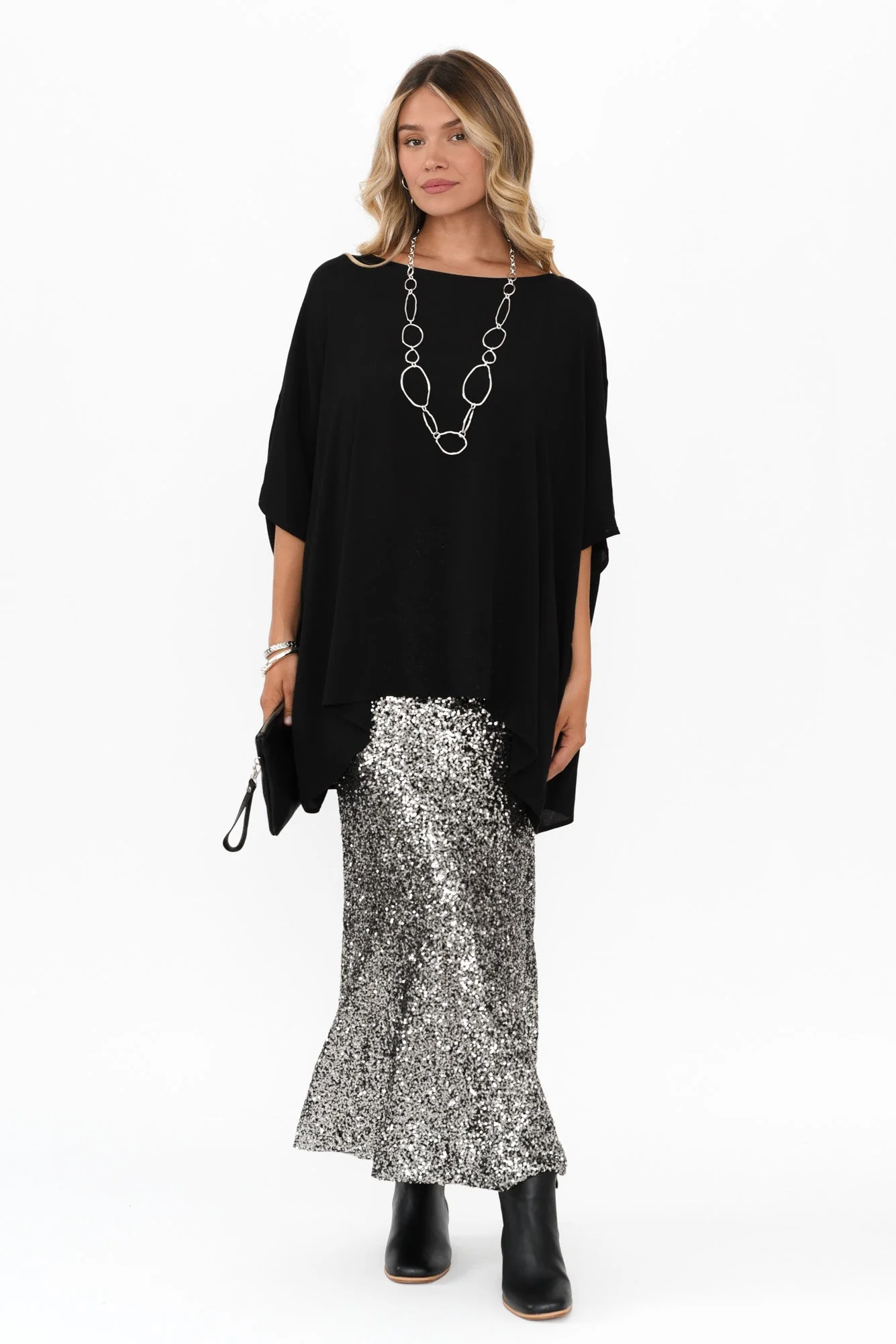 Ritz Silver Sequin Skirt - Image 2