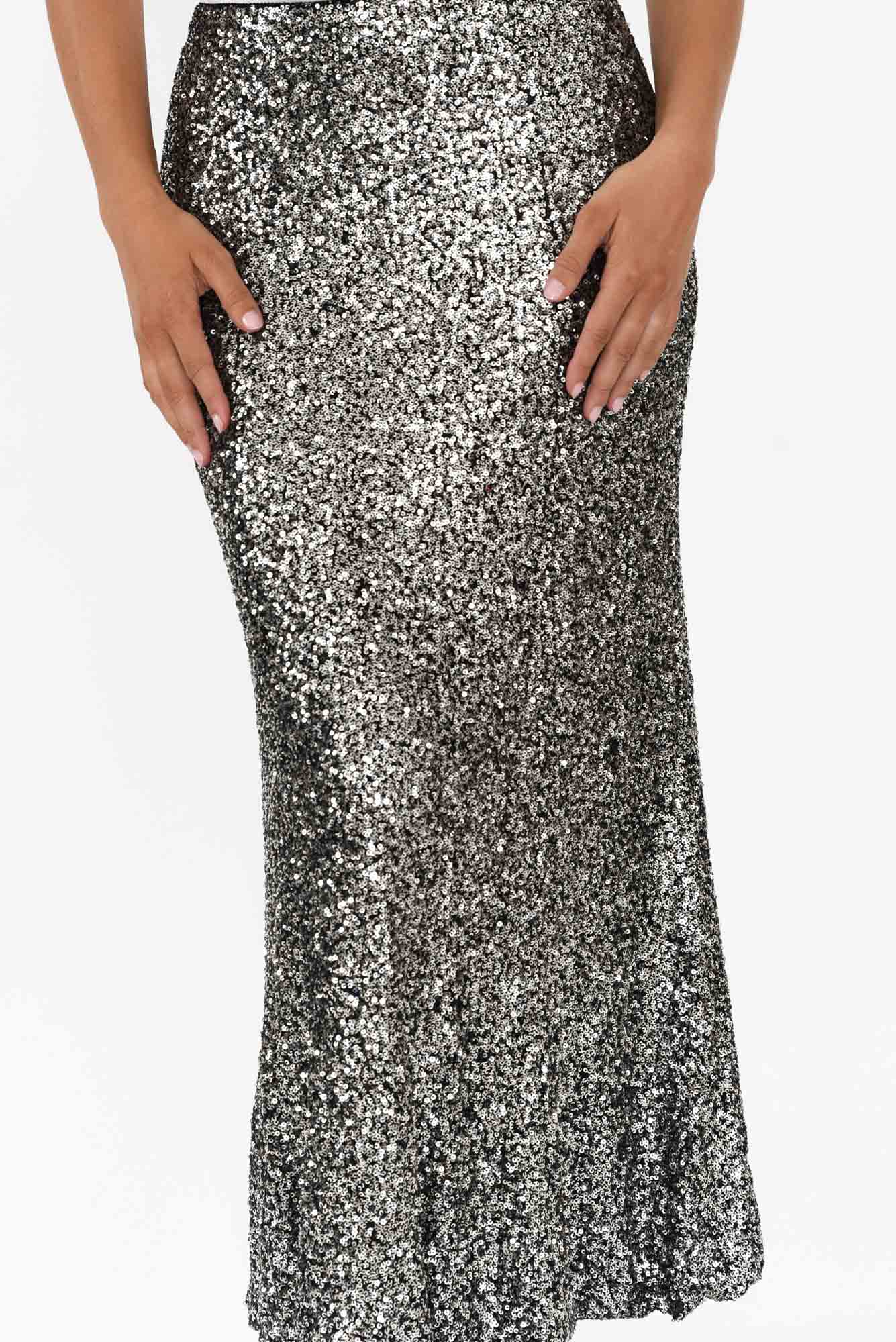 Ritz Silver Sequin Skirt - Image 5