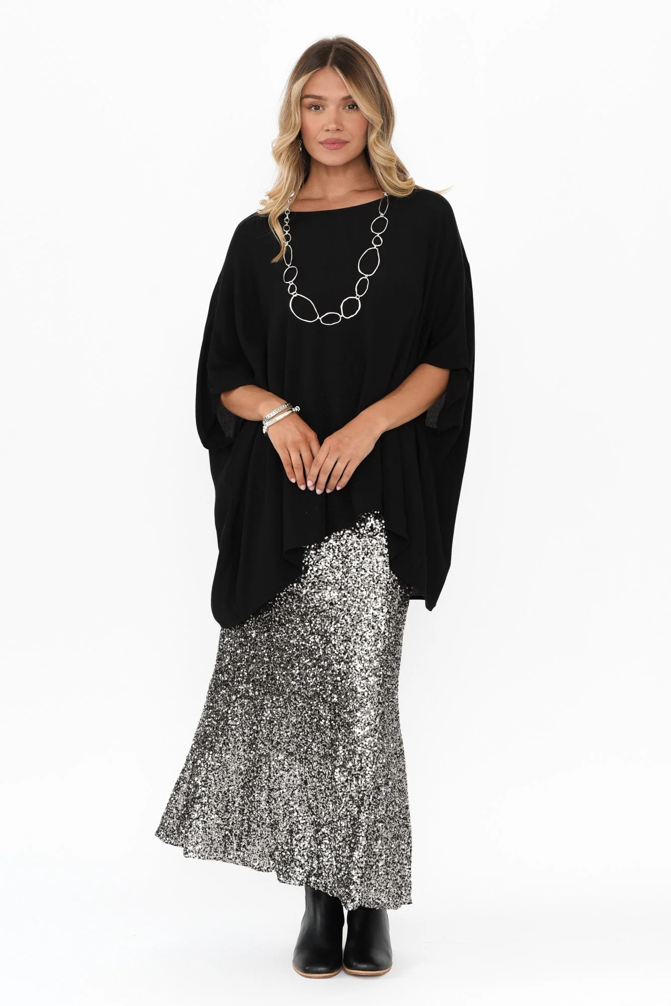 Ritz Silver Sequin Skirt - Image 6