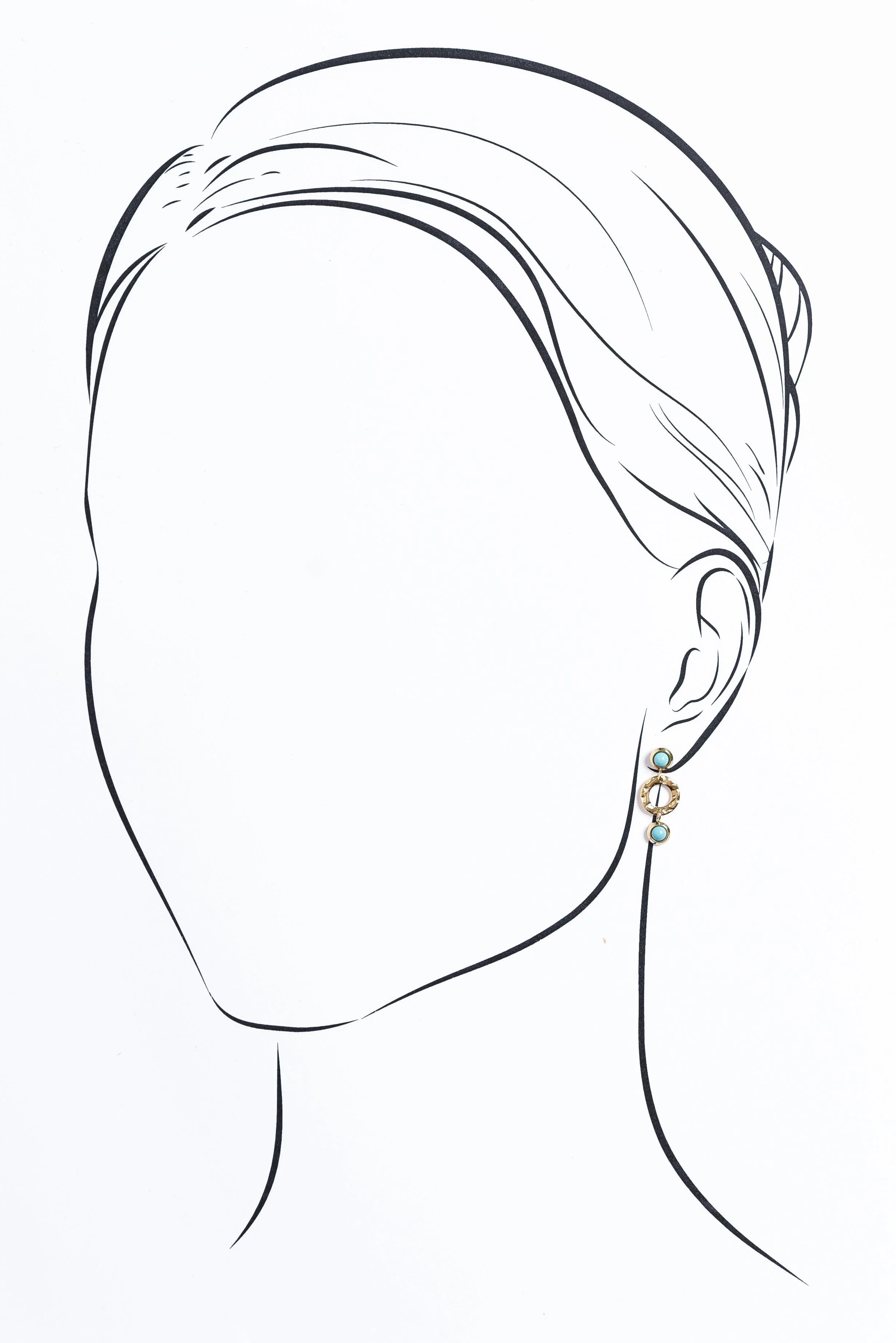 Roni Turquoise Gold Plated Drop Earrings - Image 2