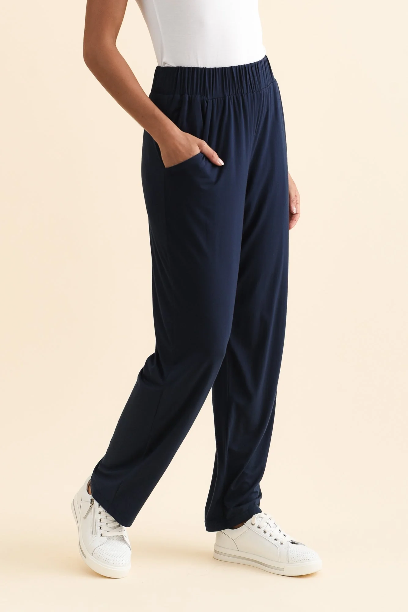 Rosella Navy Bamboo Pants - Image 4
