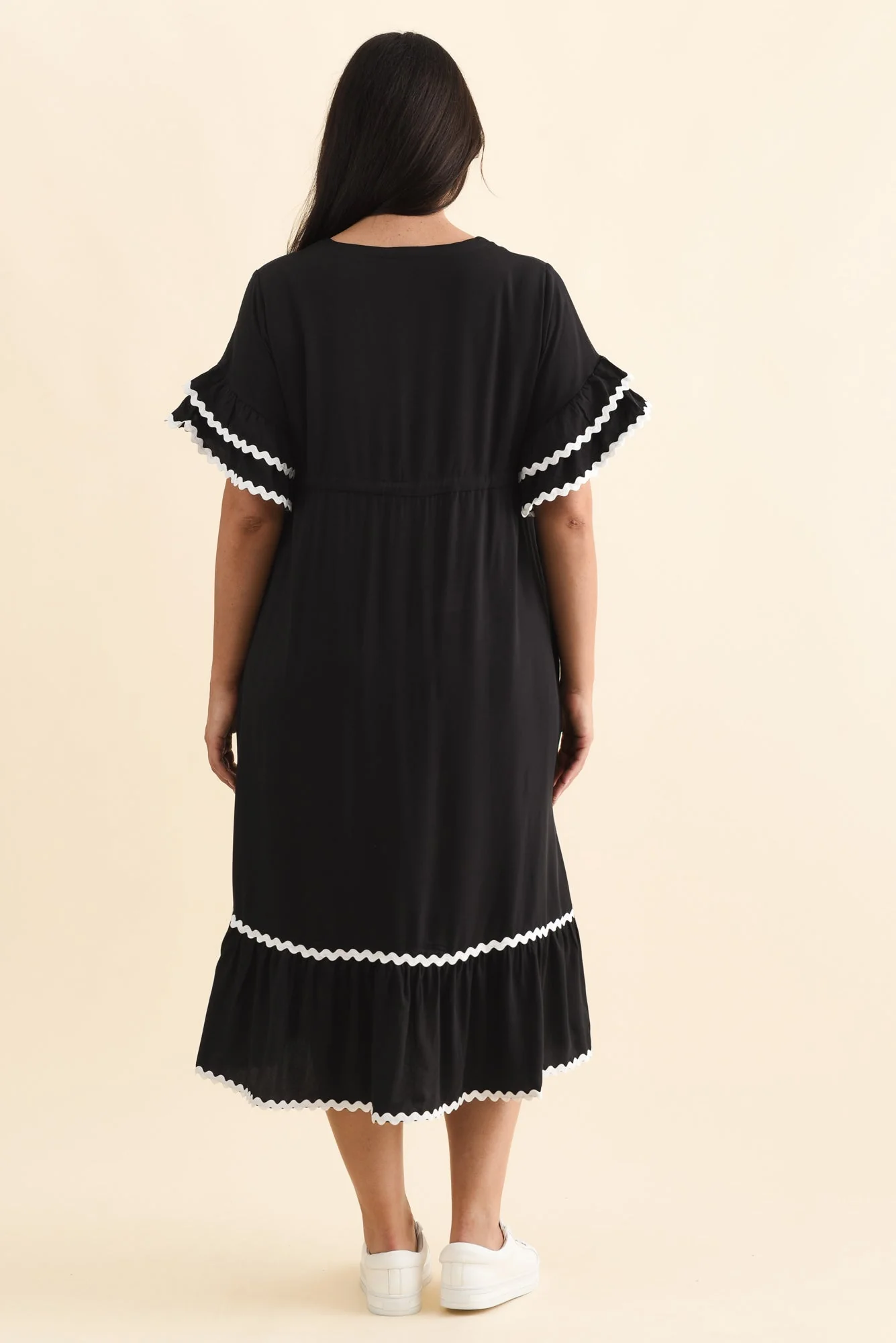 Rosemarie Black Frill Dress - Image 11