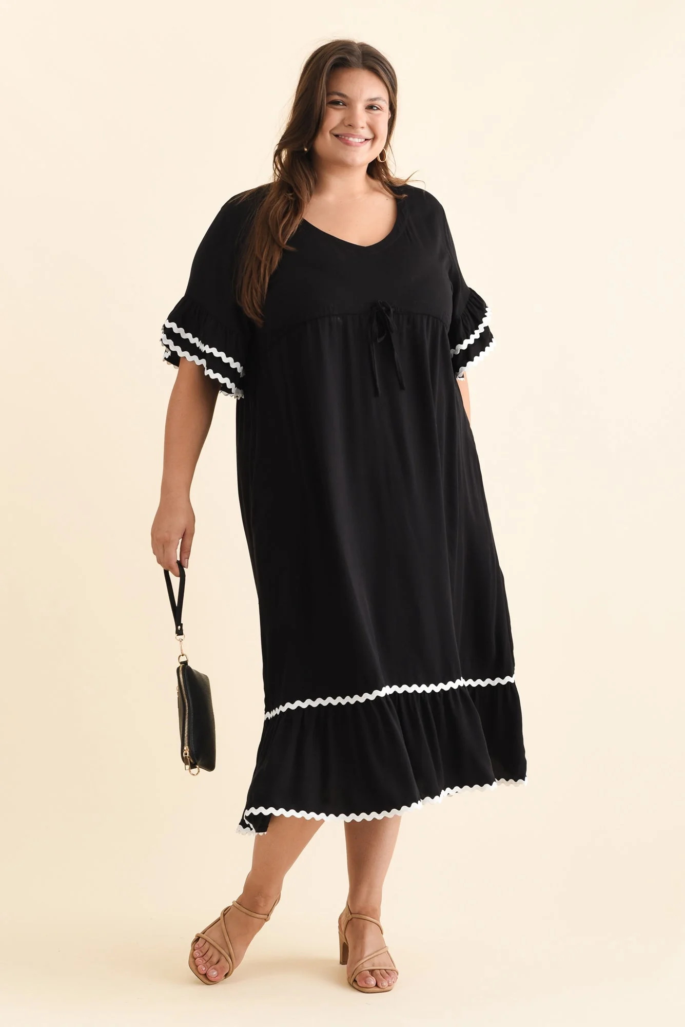 Rosemarie Black Frill Dress - Image 12