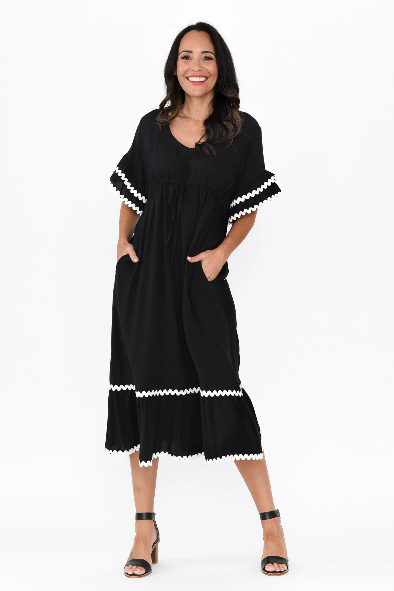 Rosemarie Black Frill Dress - Image 7
