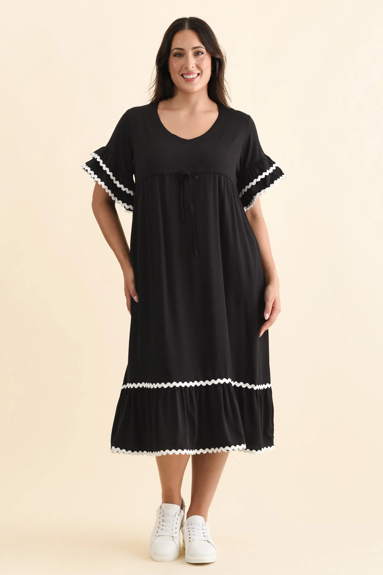 Rosemarie Black Frill Dress - Image 8