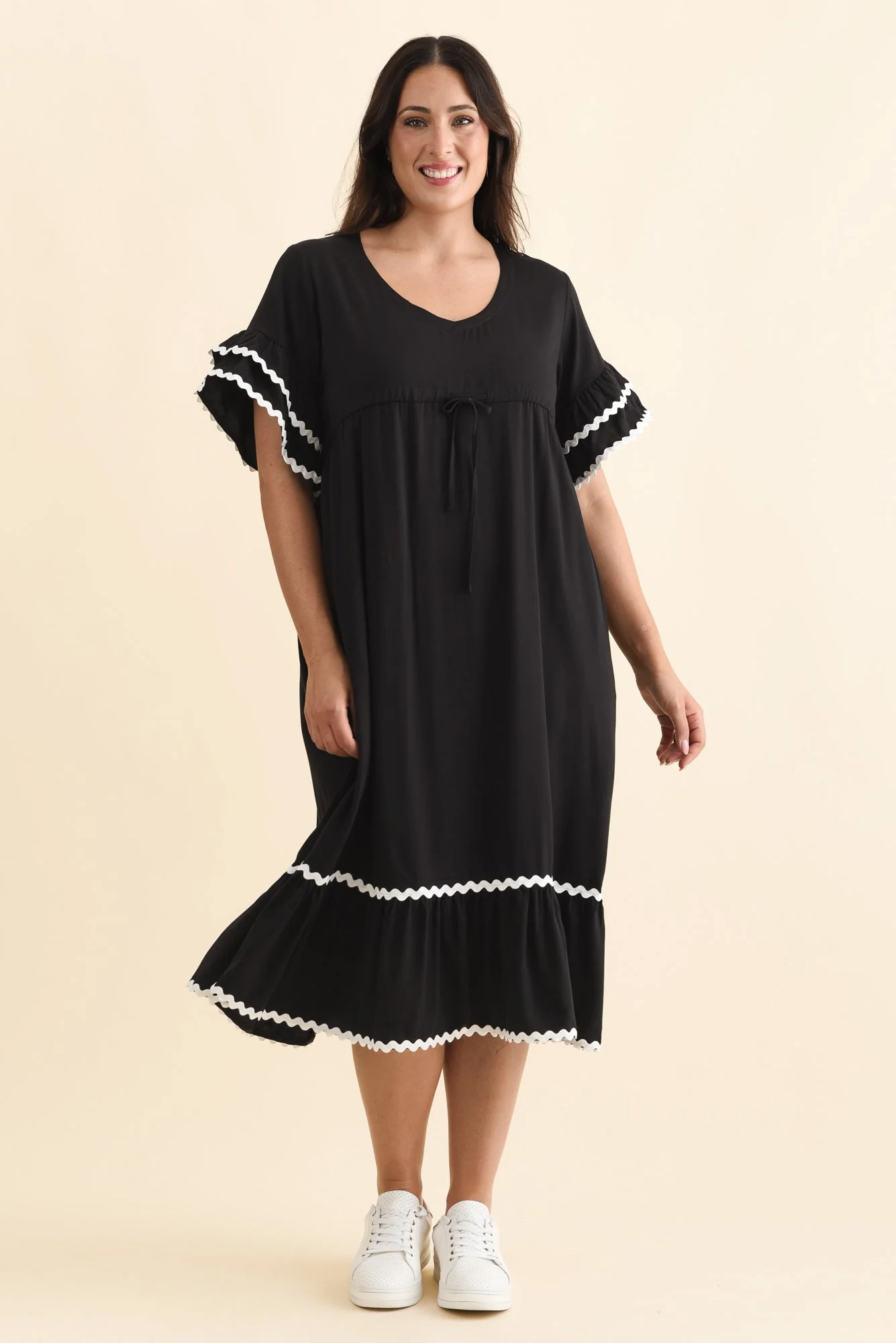 Rosemarie Black Frill Dress - Image 9