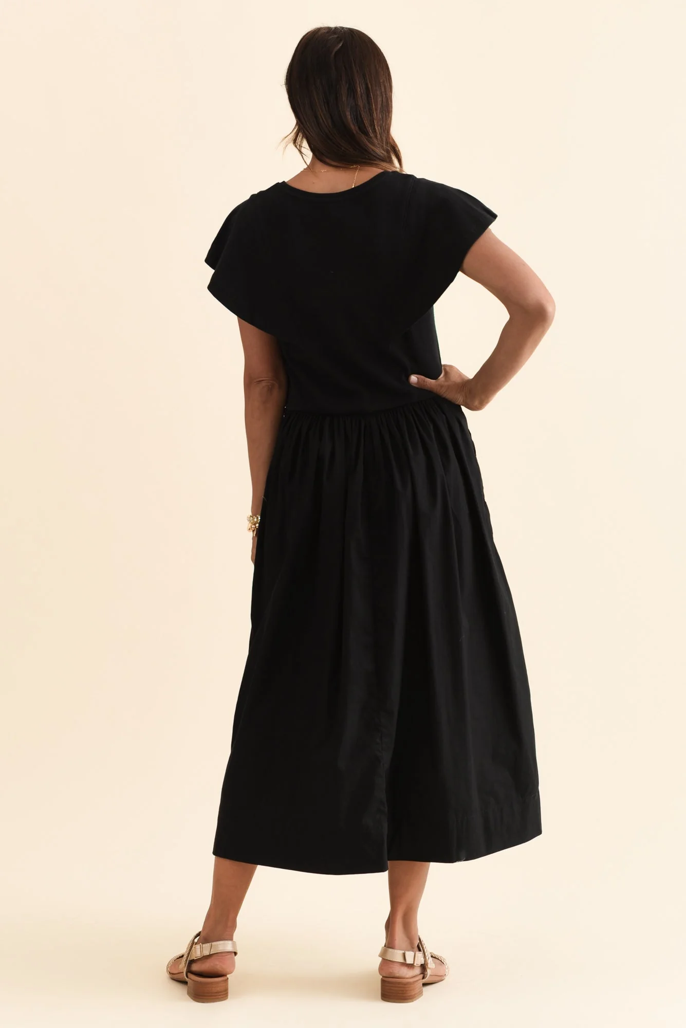 Rosie Black Cotton Maxi Dress - Image 5