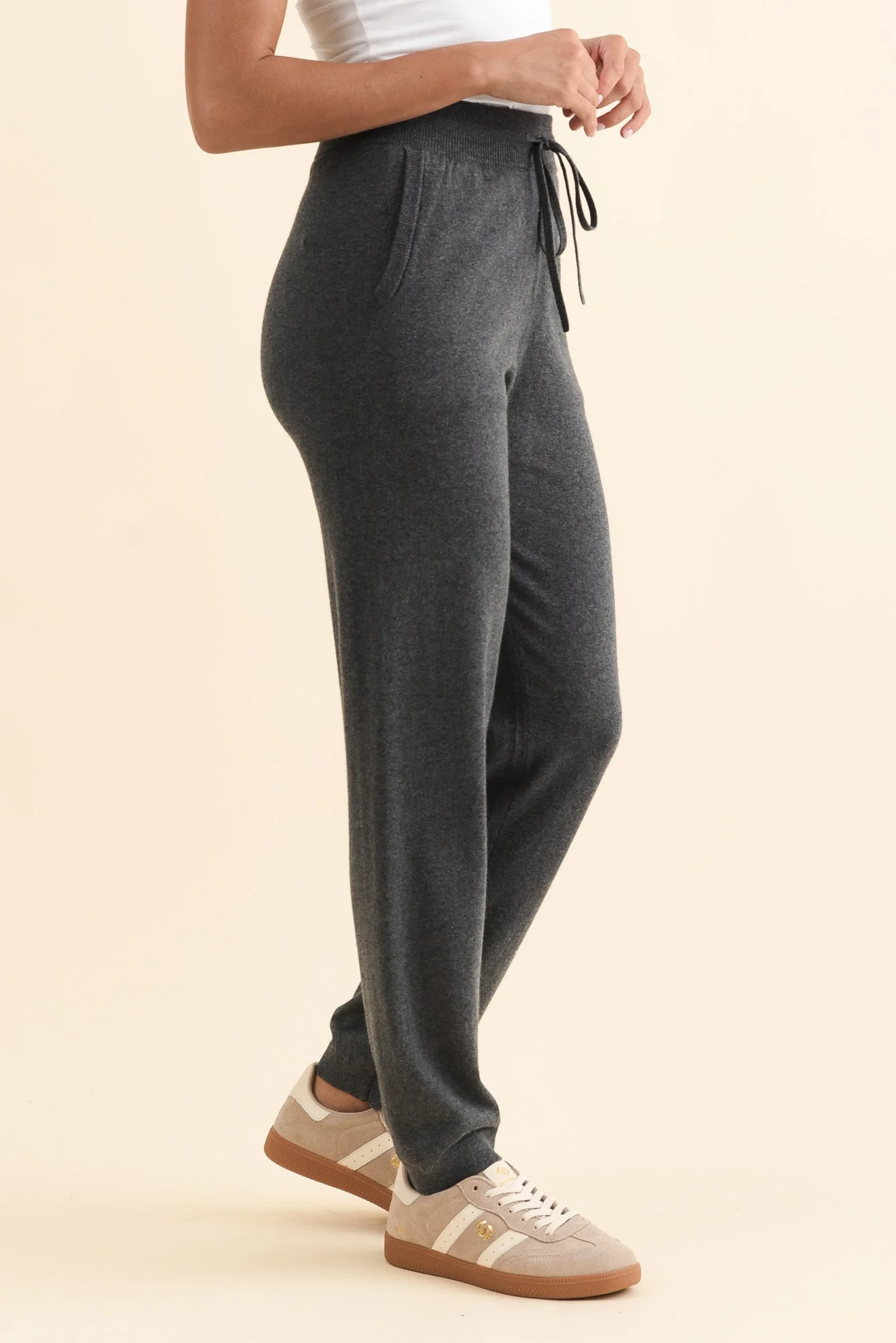 Rowan Charcoal Cotton Cashmere Knit Pants - Image 3