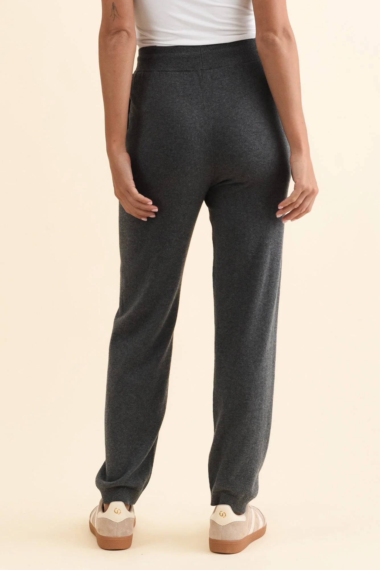 Rowan Charcoal Cotton Cashmere Knit Pants - Image 4