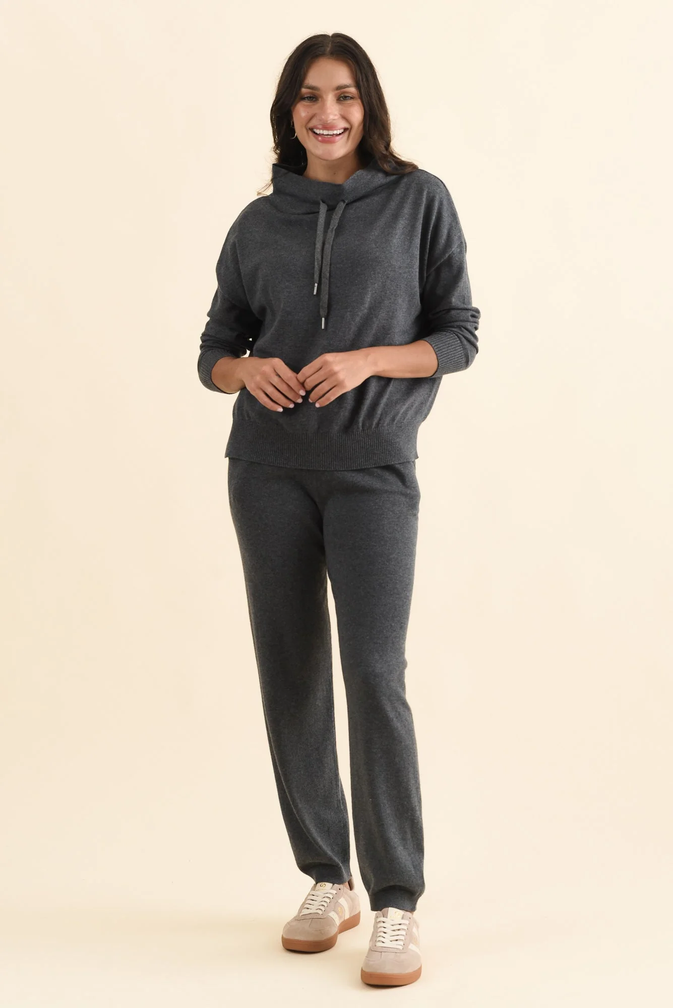 Rowan Charcoal Cotton Cashmere Knit Pants - Image 6