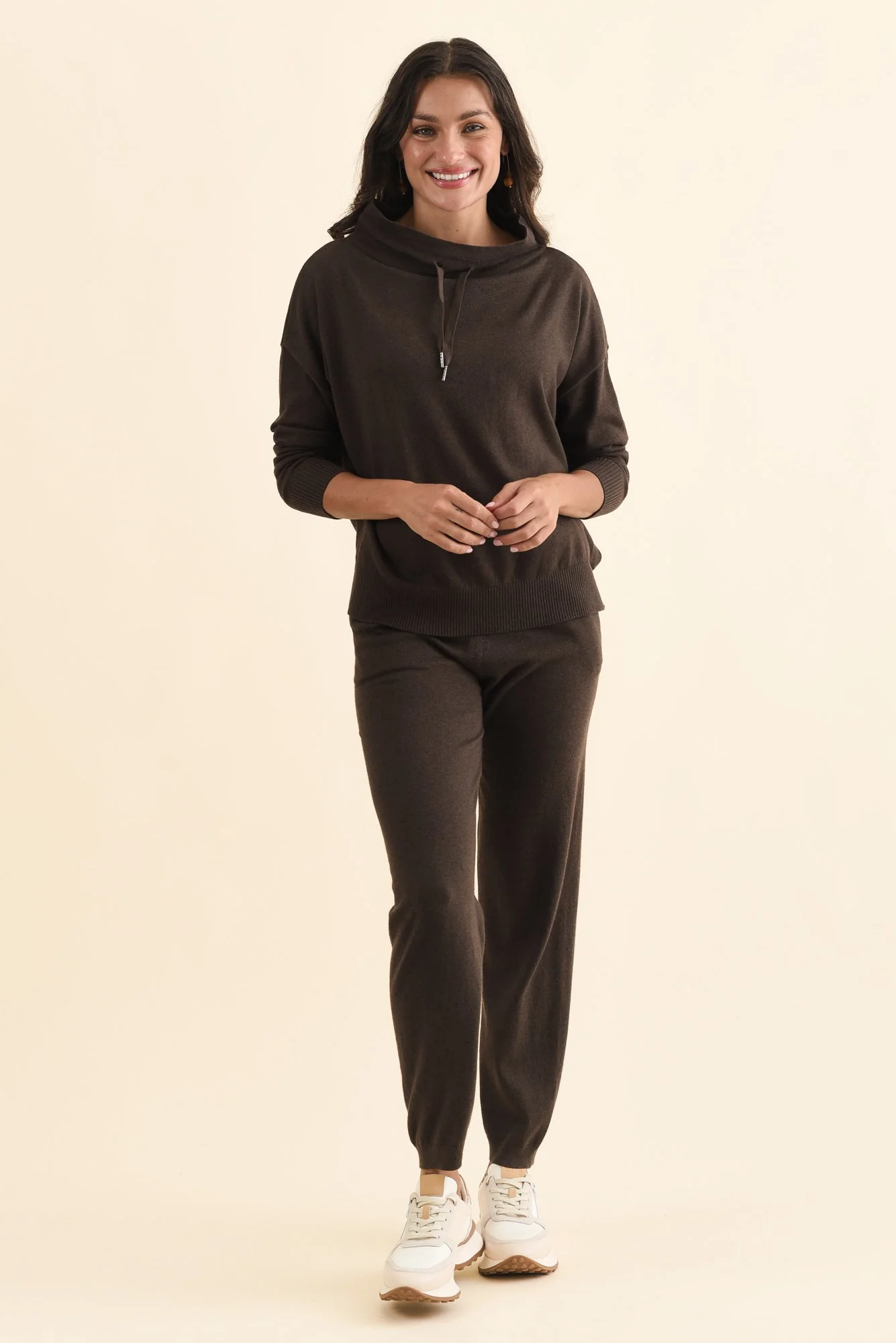 Rowan Chocolate Cotton Cashmere Knit Pants - Image 2