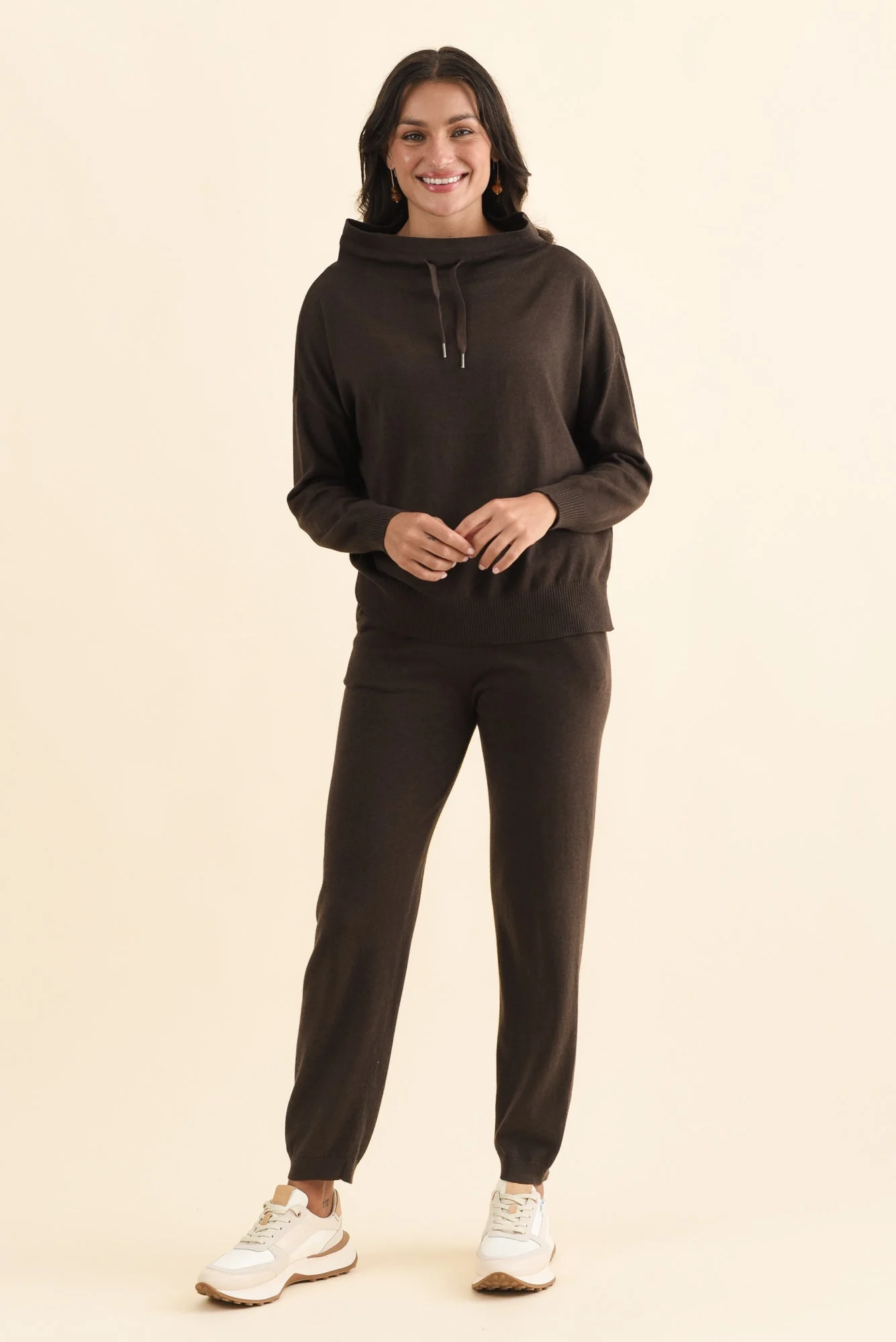 Rowan Chocolate Cotton Cashmere Knit Pants - Image 6