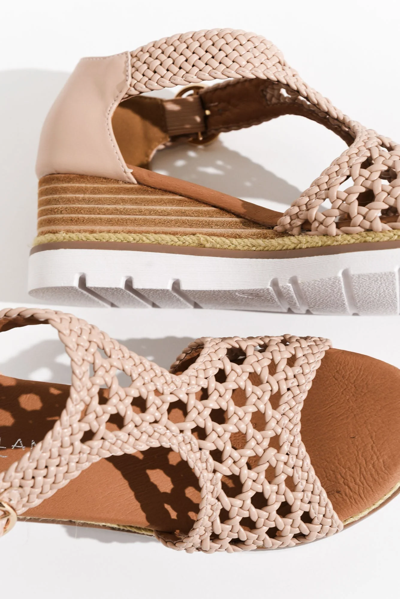 Rumour Blush Leather Wedge Sandal - Image 4
