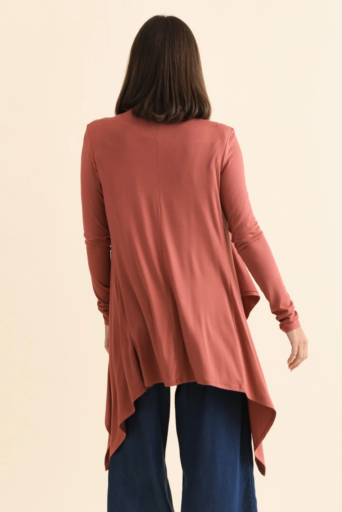 Rust Bamboo Waterfall Cardigan - Image 4