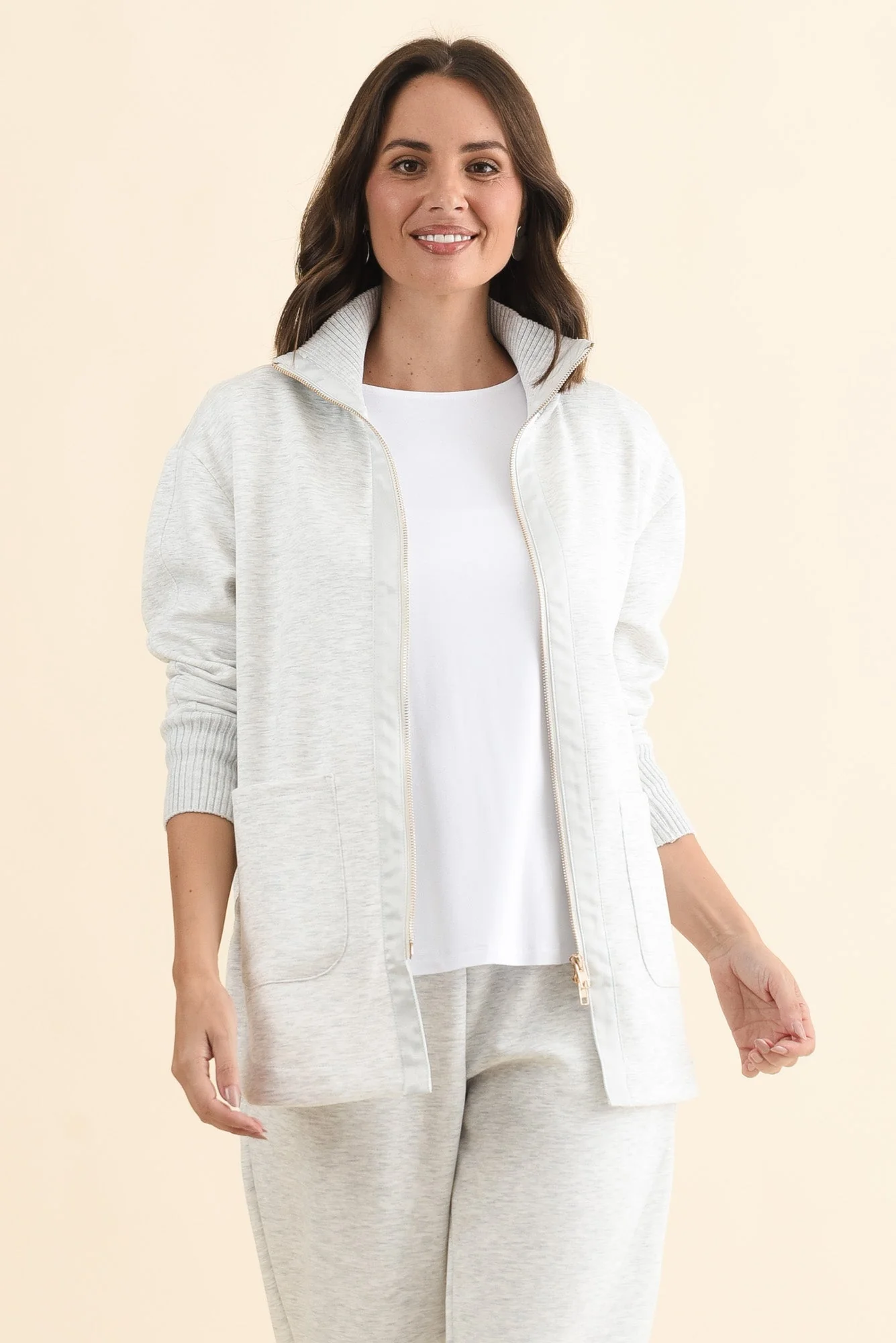 Sabi Grey Zip Sweatshirt - Image 2