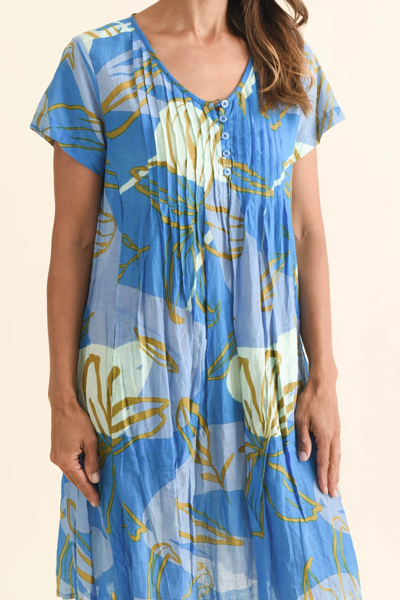 Sabina Cobalt Lily Crinkle Cotton Dress - Image 5