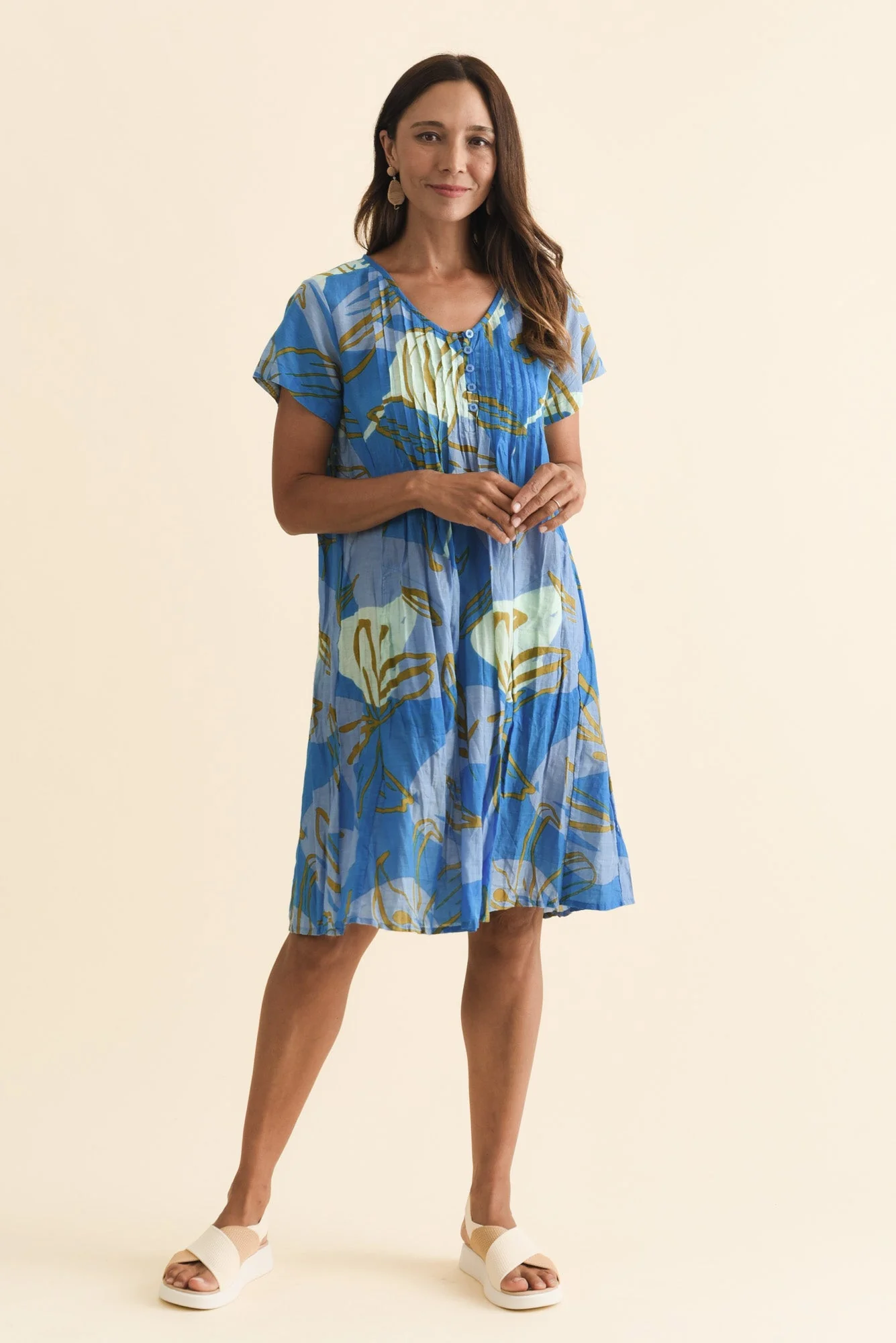 Sabina Cobalt Lily Crinkle Cotton Dress - Image 6