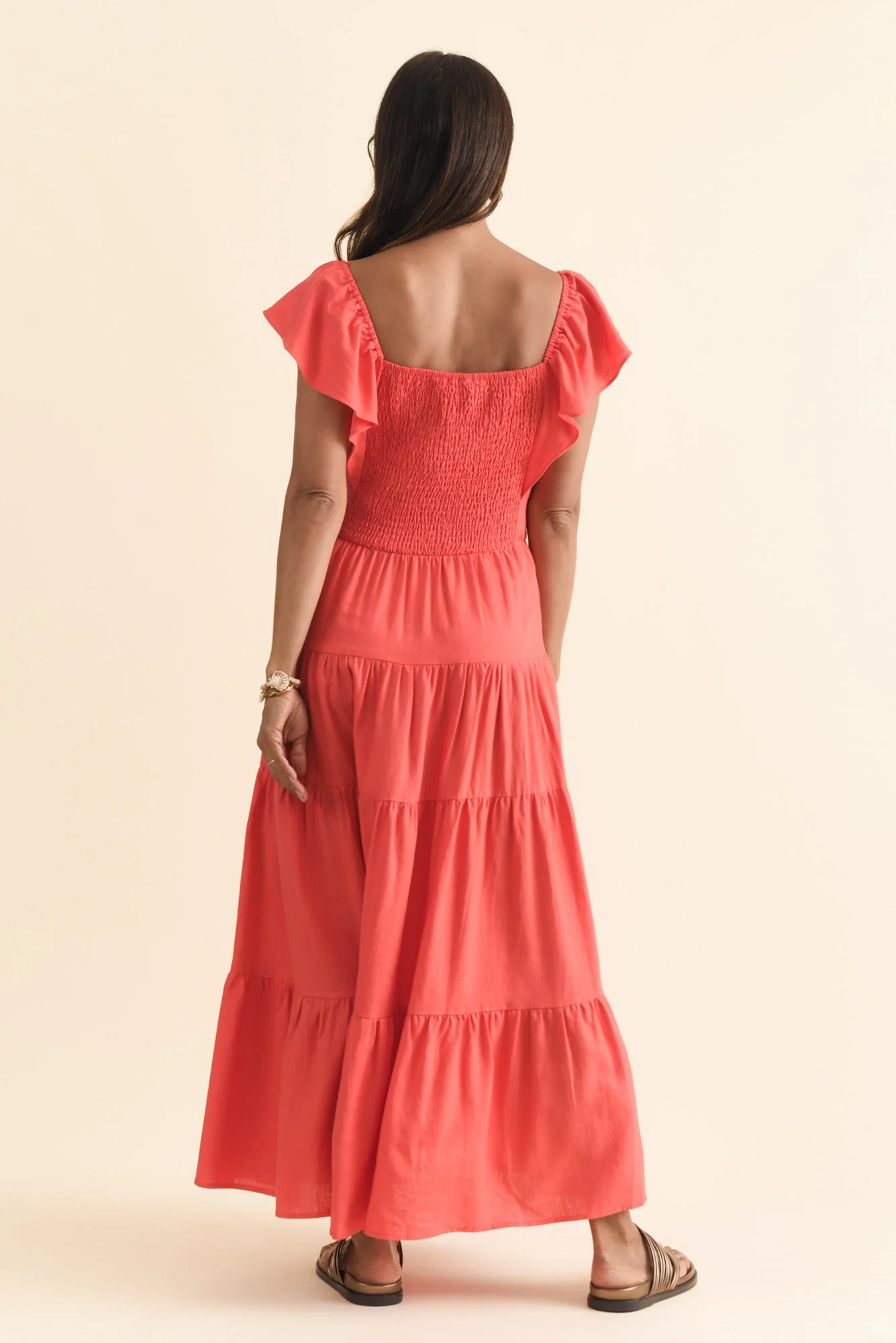 Sadie Red Tier Maxi Dress - Image 4