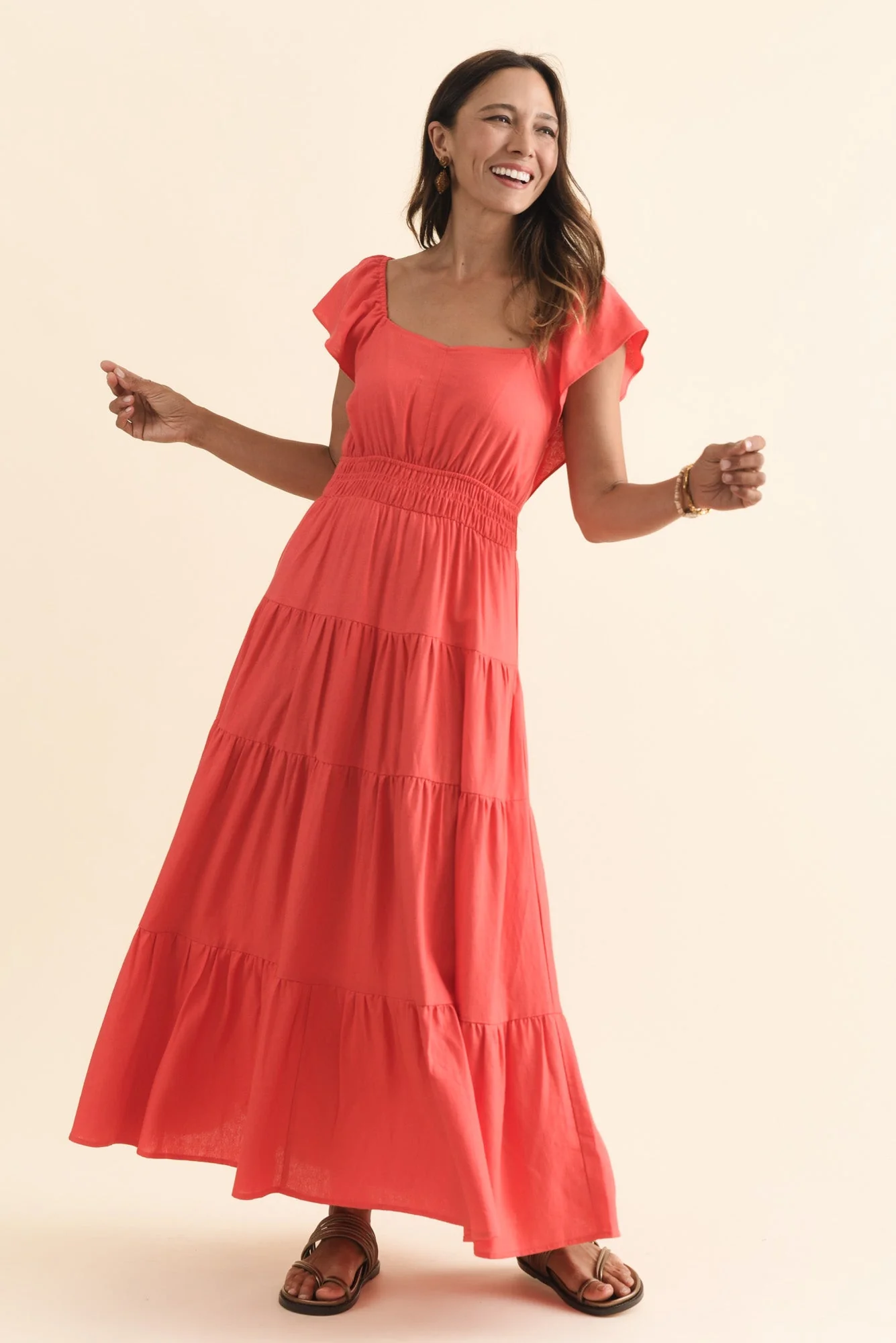 Sadie Red Tier Maxi Dress - Image 6