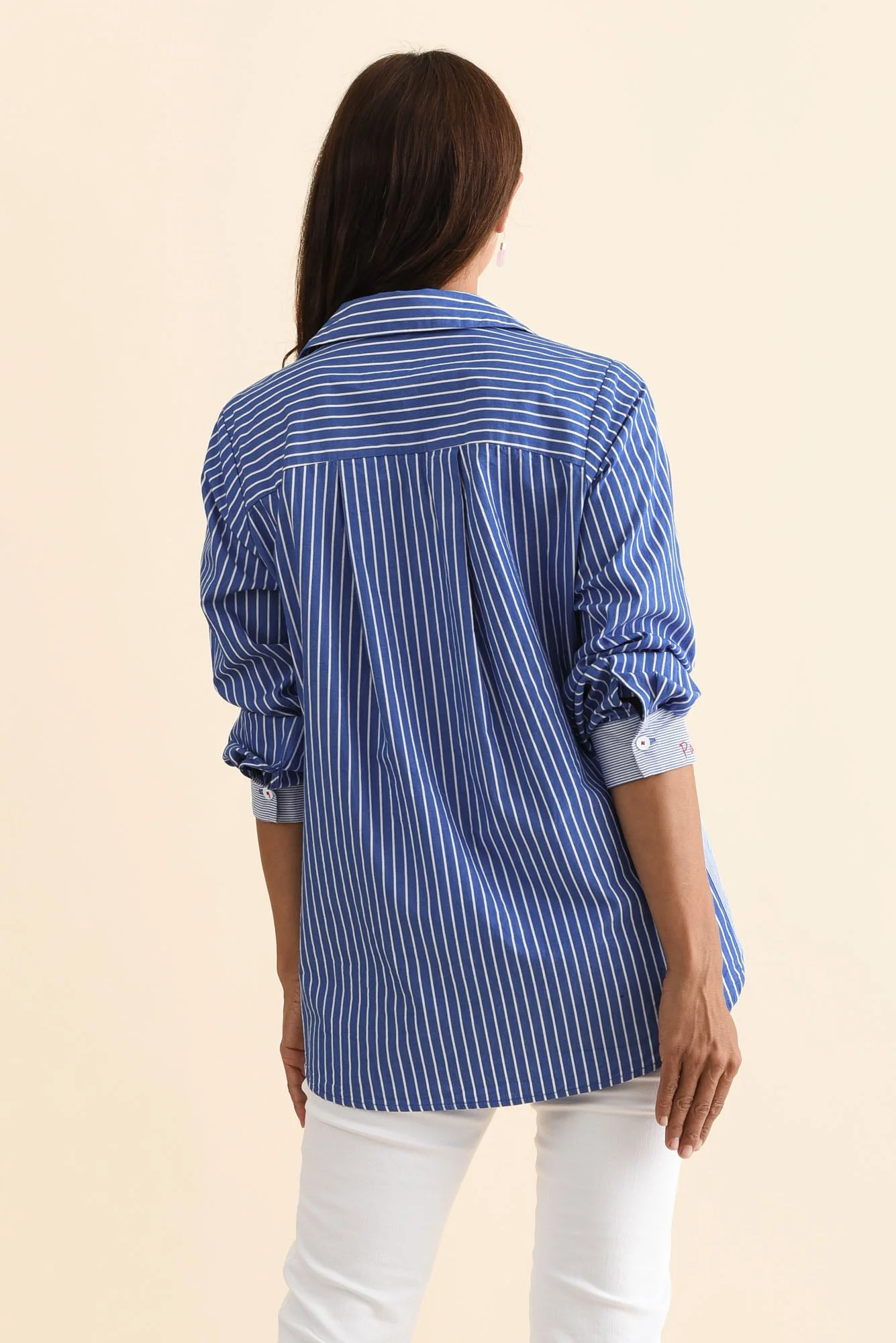 Saint Blue Stripe Cotton Shirt - Image 4