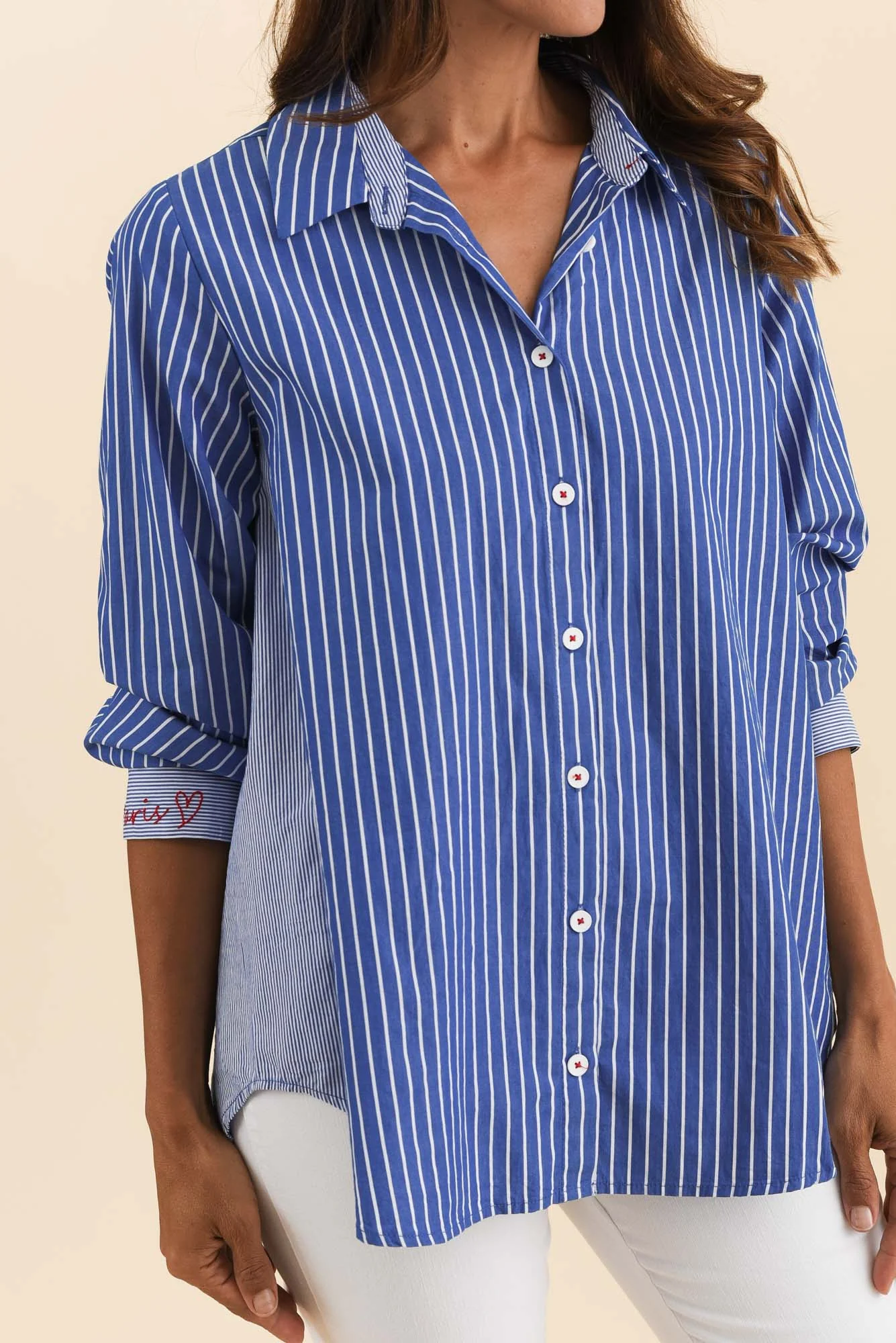 Saint Blue Stripe Cotton Shirt - Image 5