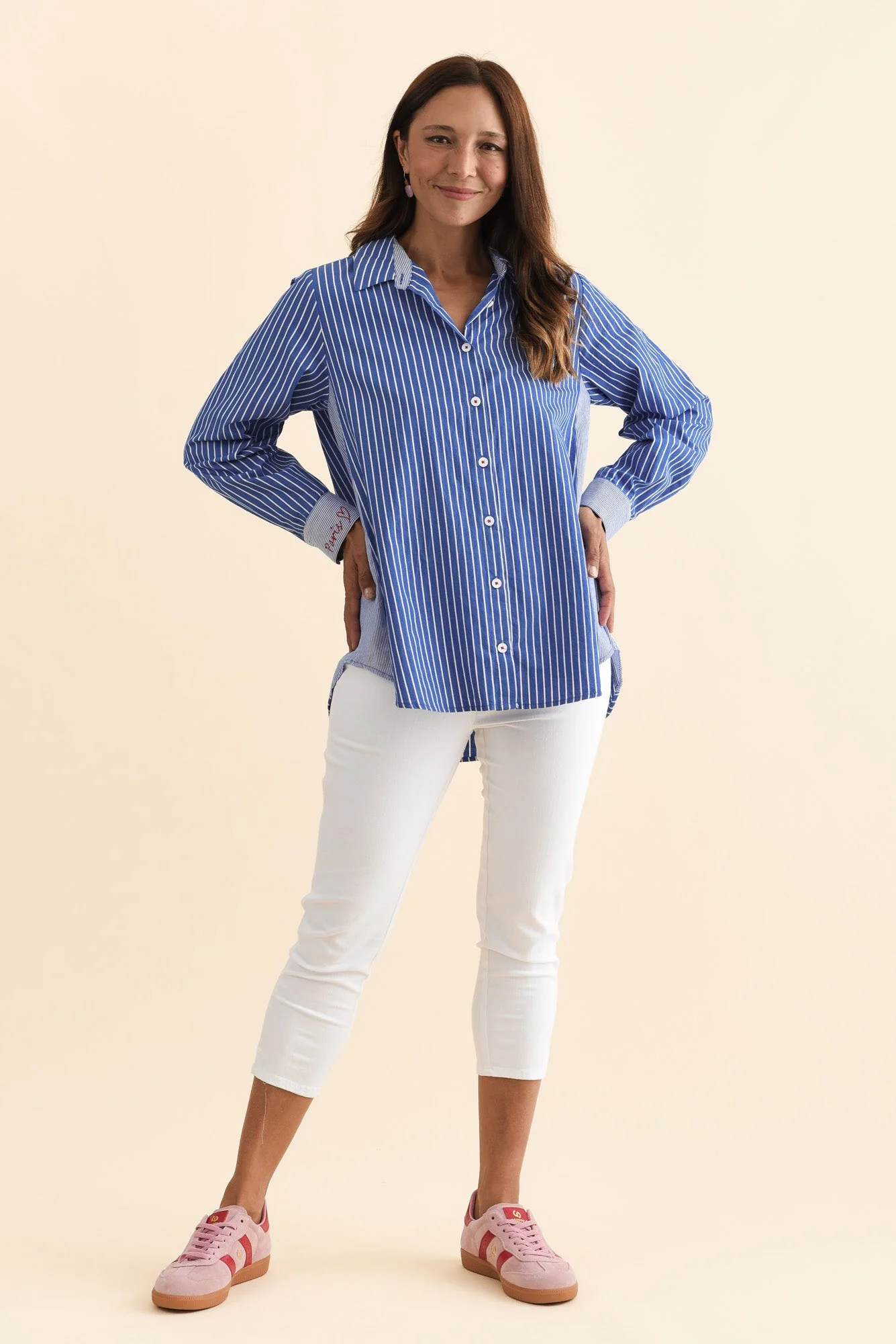 Saint Blue Stripe Cotton Shirt - Image 6