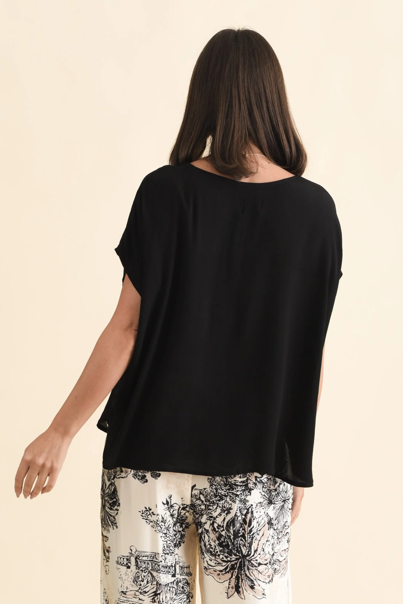 Sali Black Drape Top - Image 4