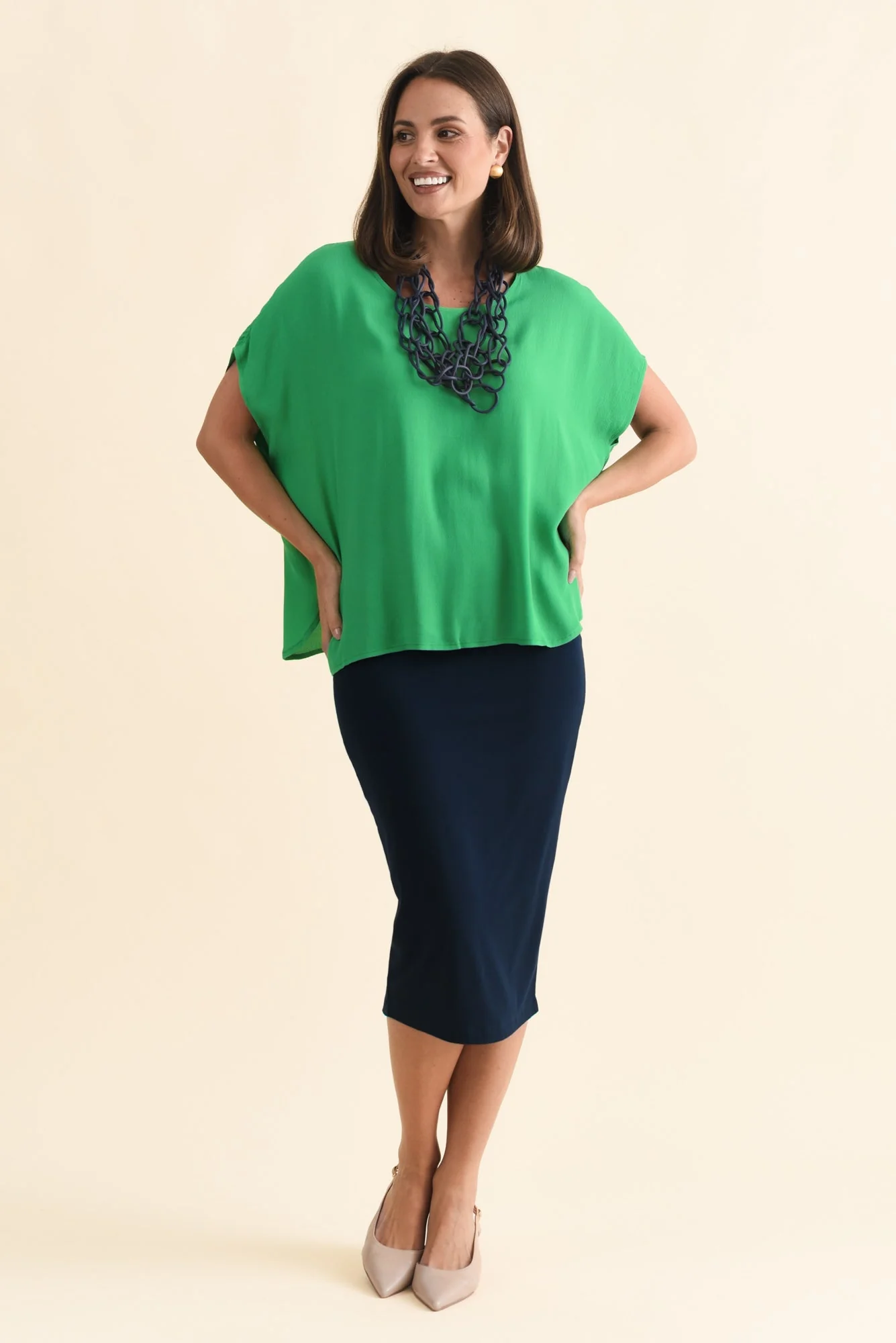 Sali Green Drape Top - Image 6
