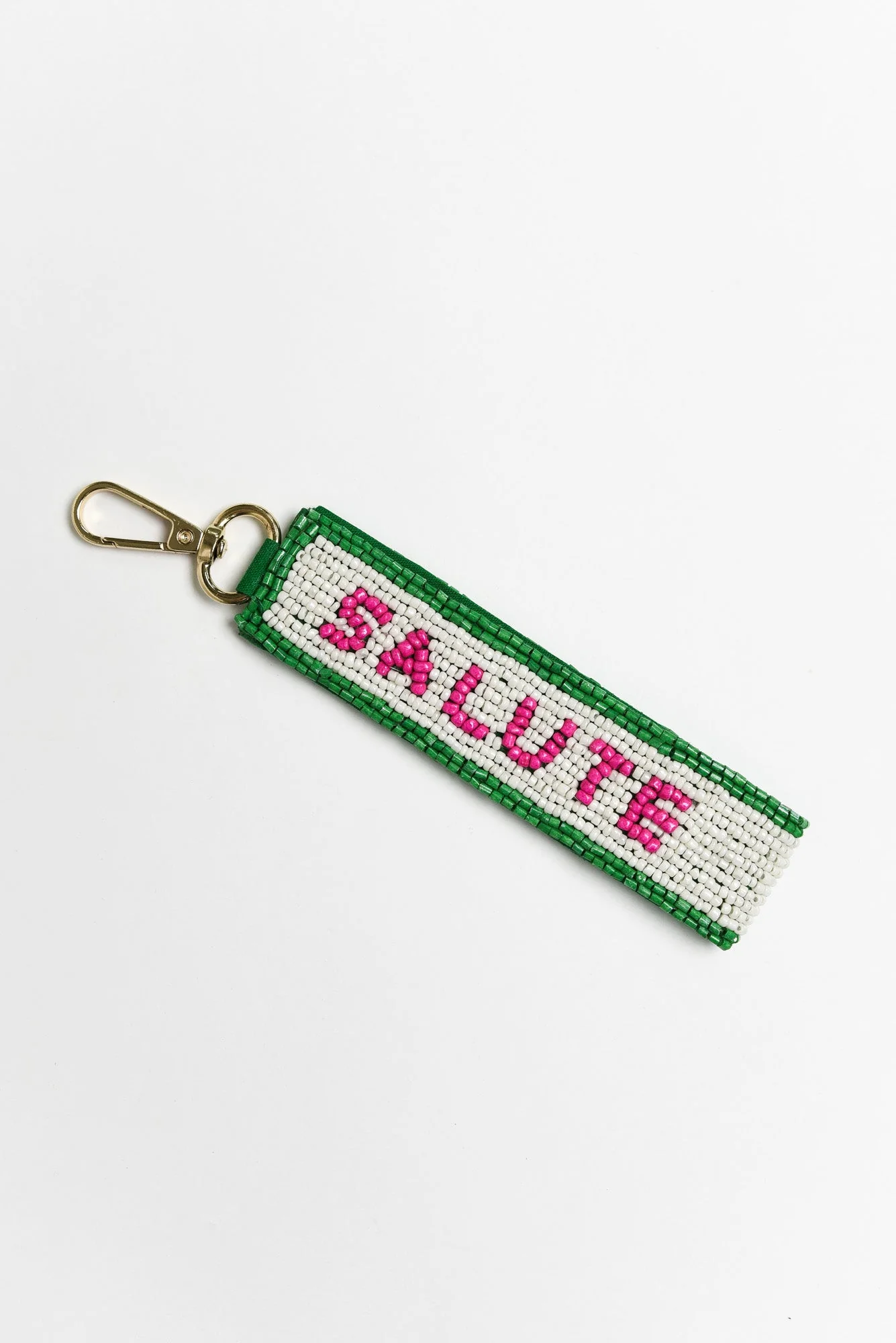 Salute Green Beaded Keychain - Image 2