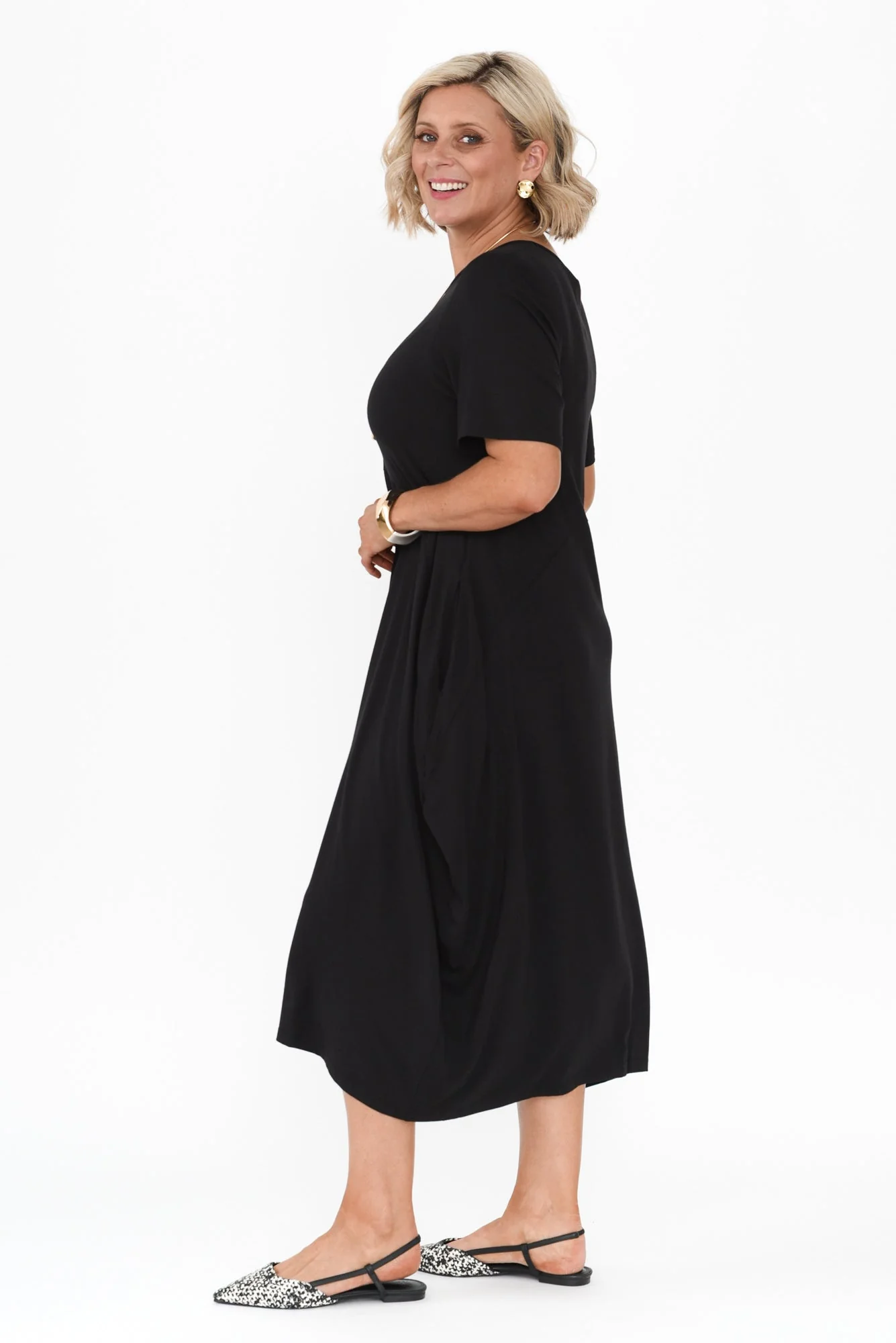 Samiya Black Bamboo Dress - Image 5