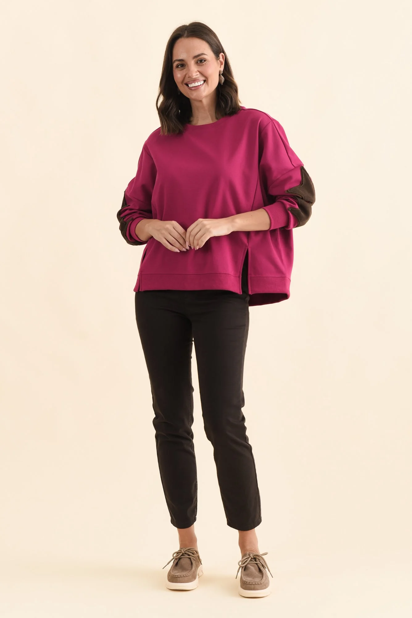 Saskia Hot Pink Cotton Blend Sweatshirt - Image 6