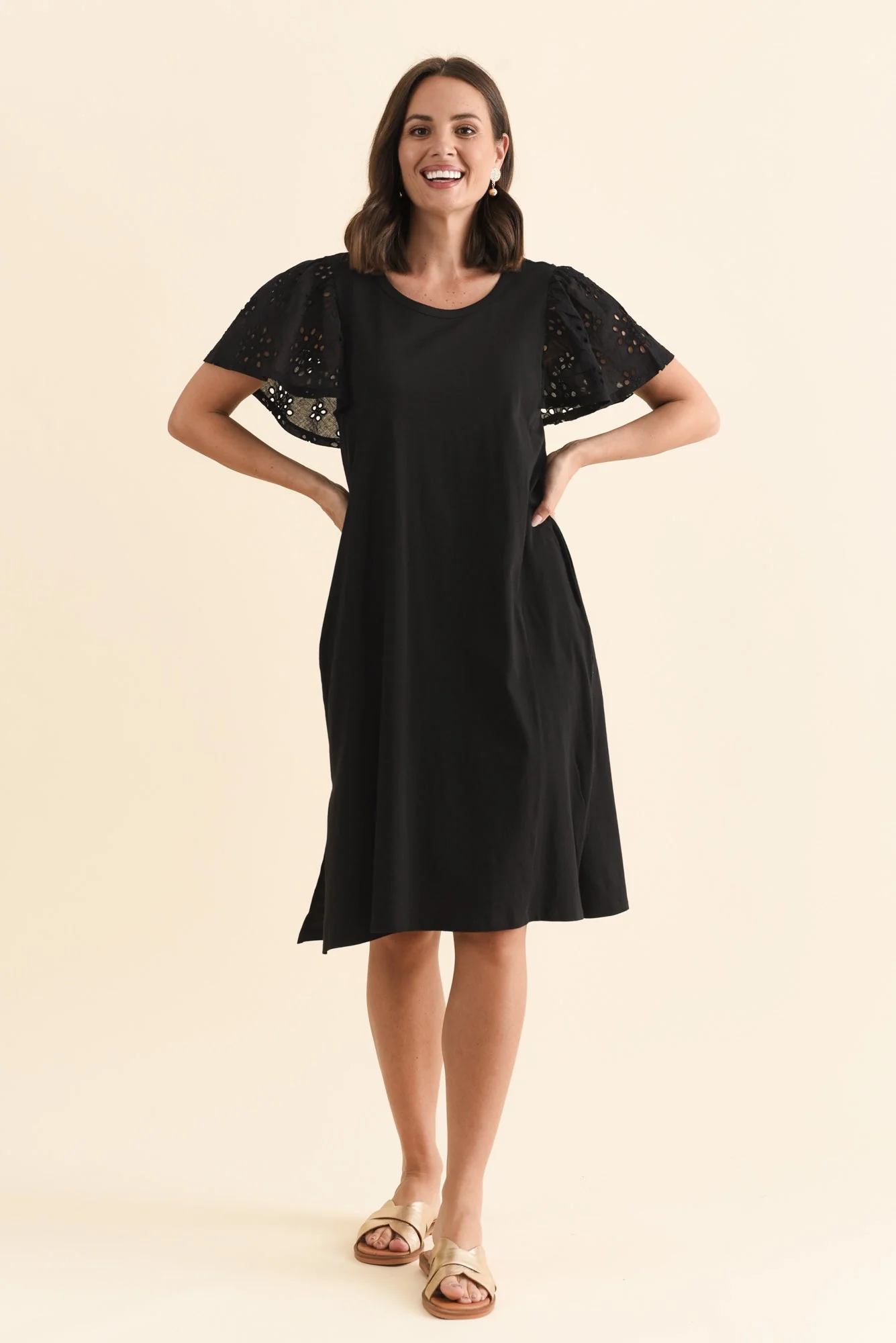Sawyer Black Embroidered Cotton Dress - Image 6