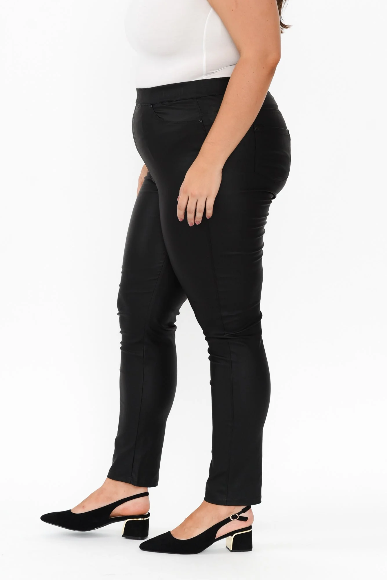 Sawyer Black Wet Look Pants - Image 12