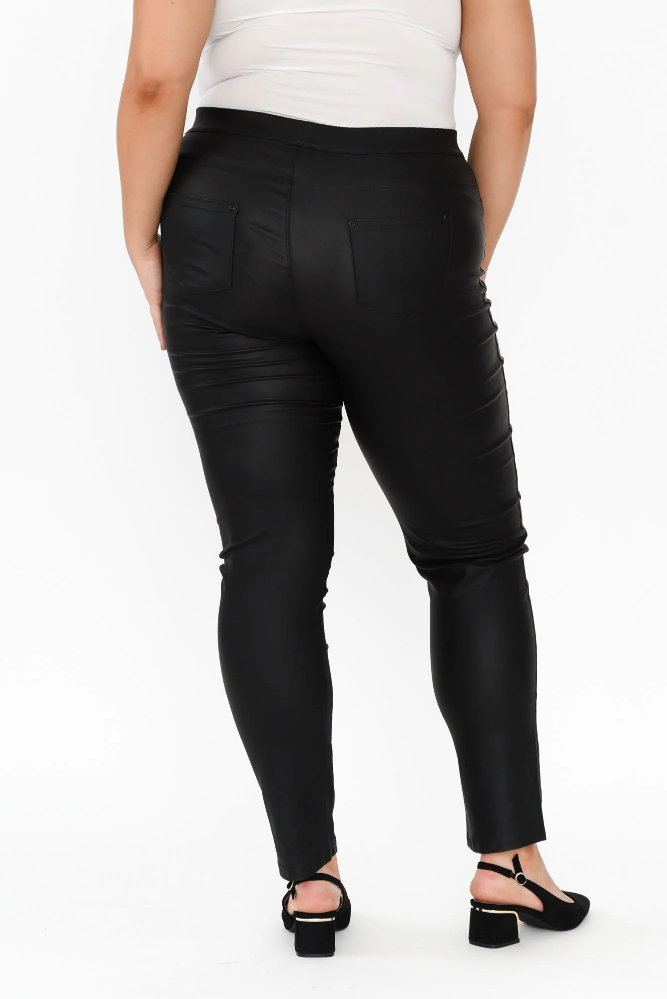 Sawyer Black Wet Look Pants - Image 13