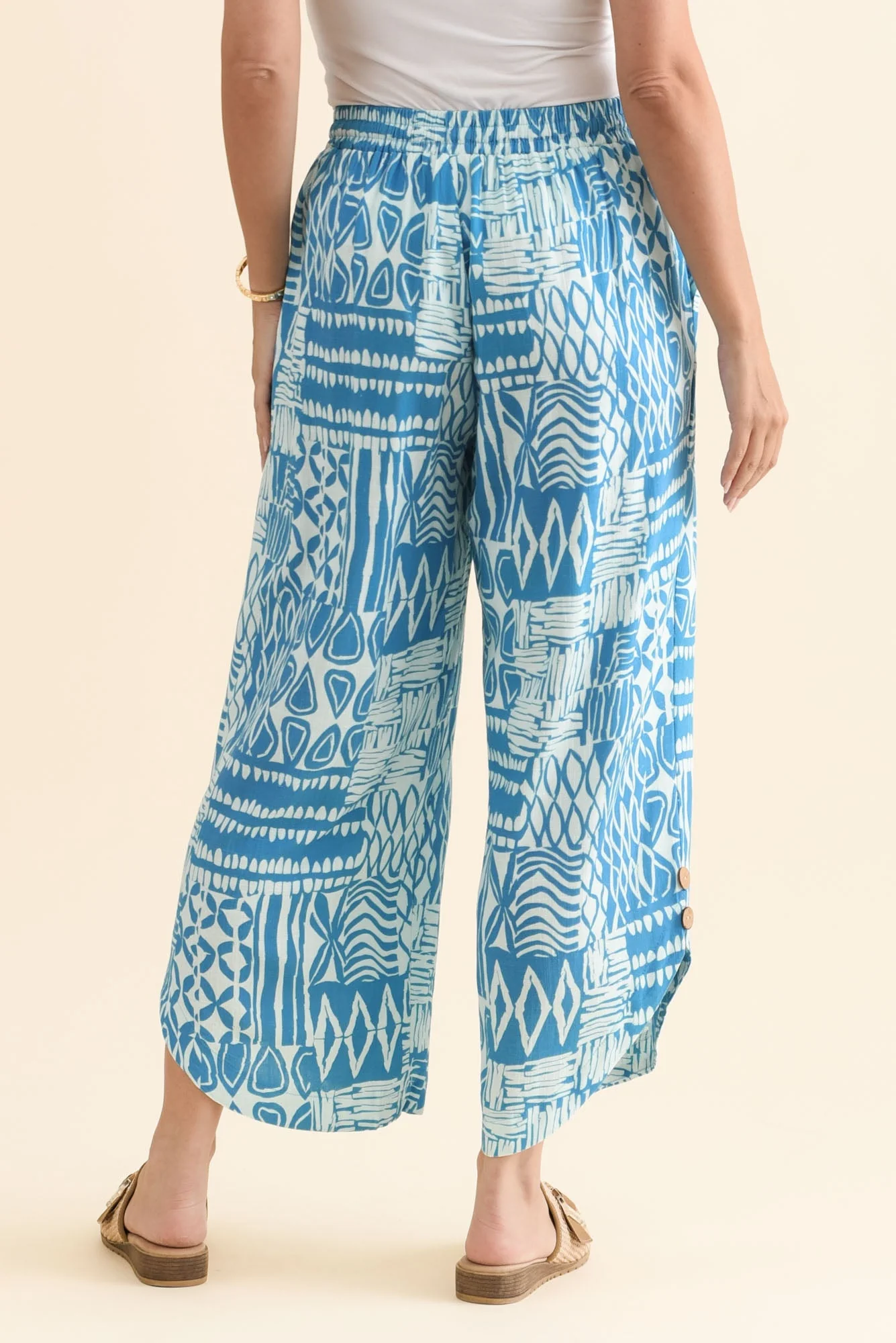 Scotty Blue Mosaic Linen Cotton Pants - Image 5