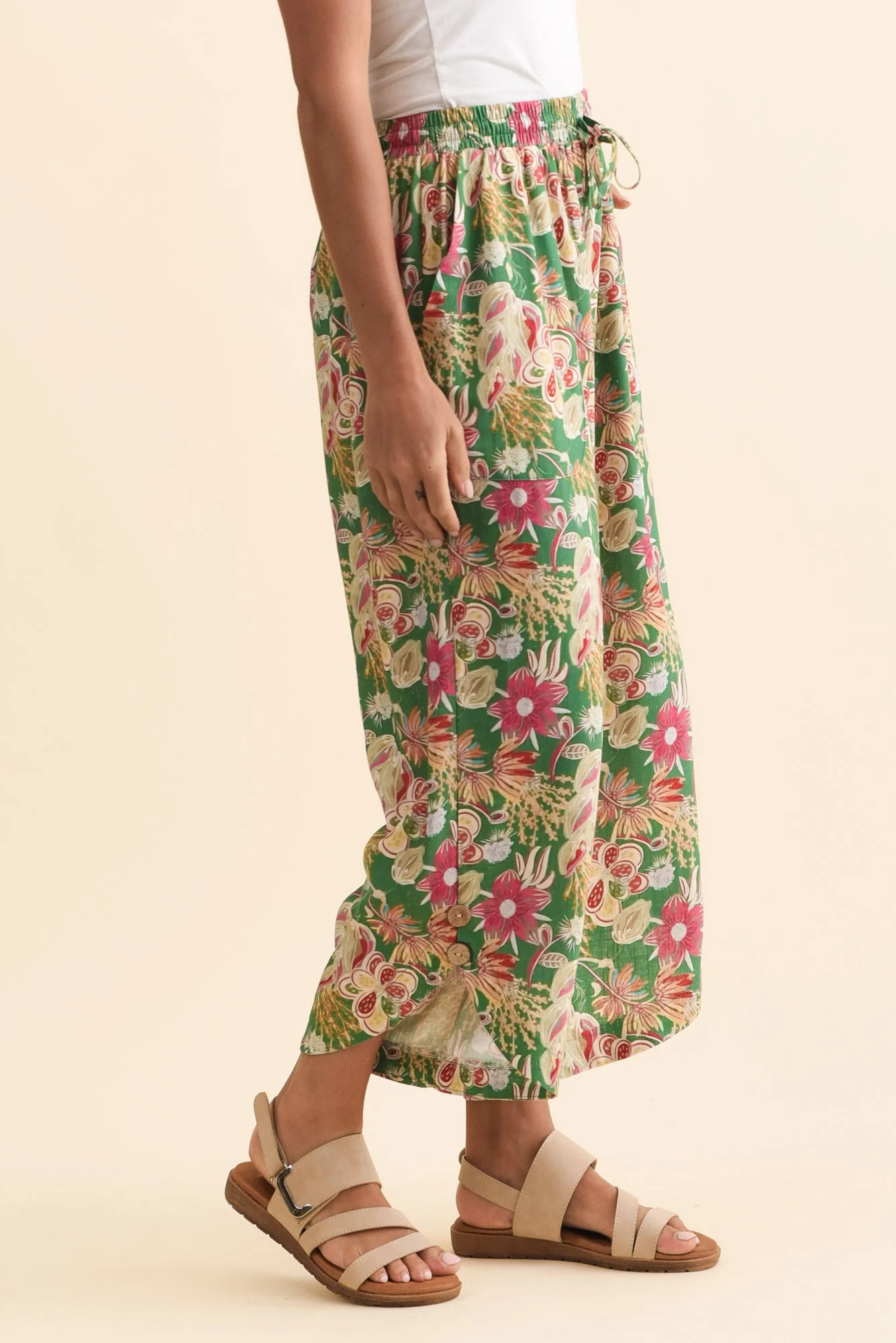 Scotty Green Garden Linen Cotton Pants - Image 3