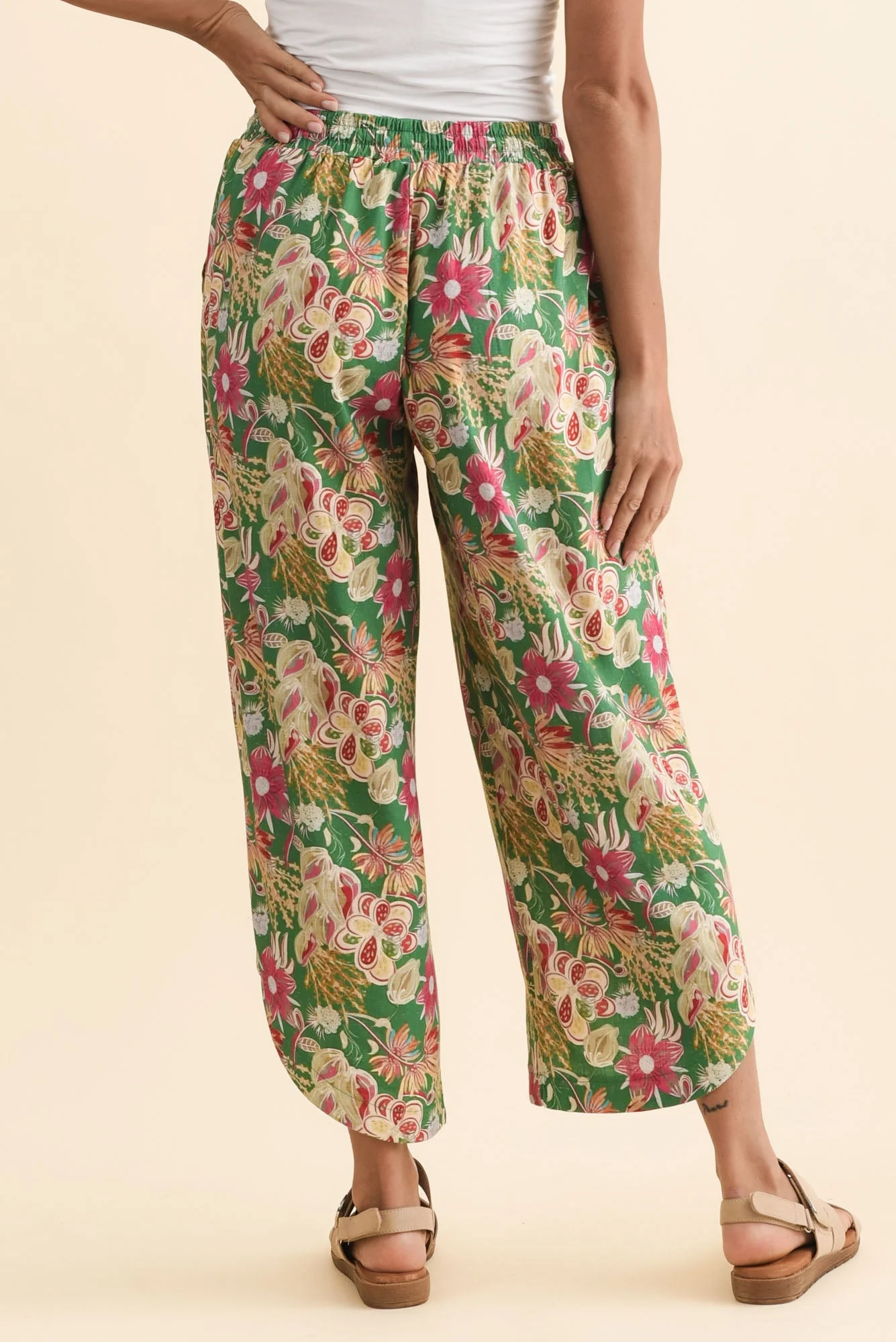Scotty Green Garden Linen Cotton Pants - Image 4