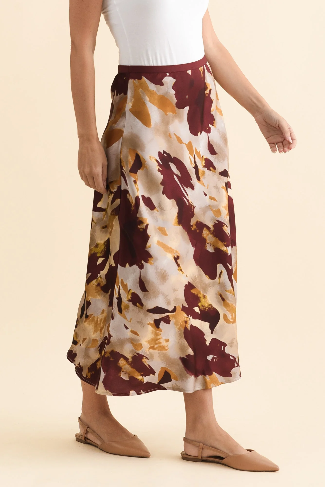 Scout Burgundy Abstract Maxi Skirt - Image 3