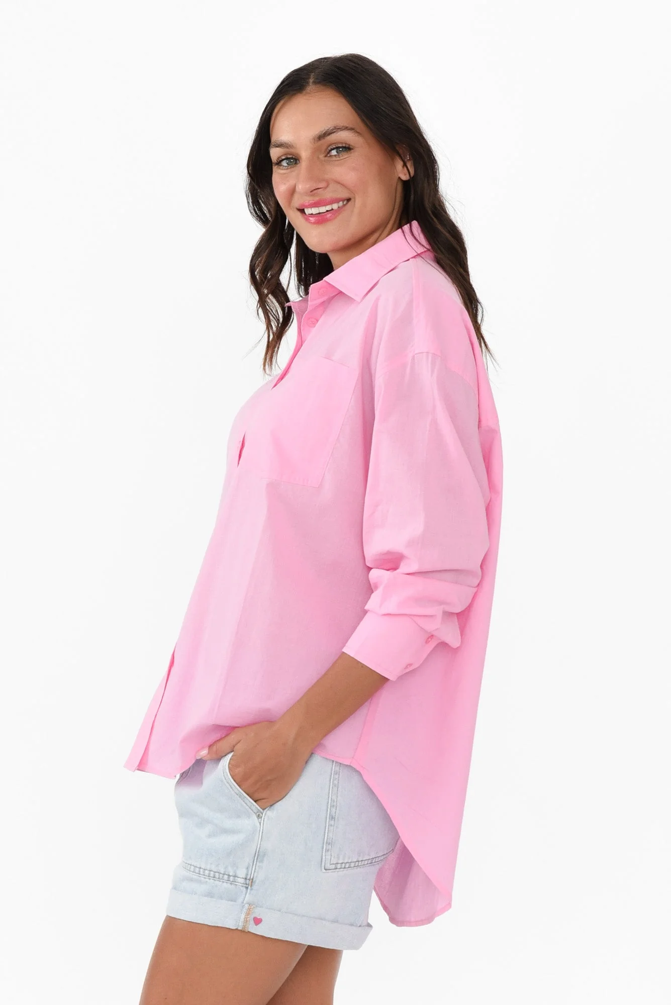 Seattle Pink Cotton Shirt - Image 4