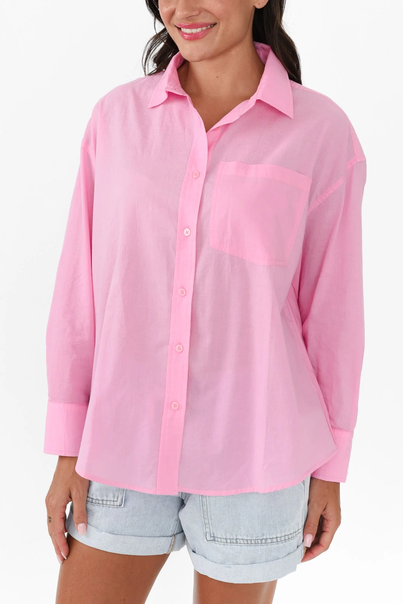 Seattle Pink Cotton Shirt - Image 6